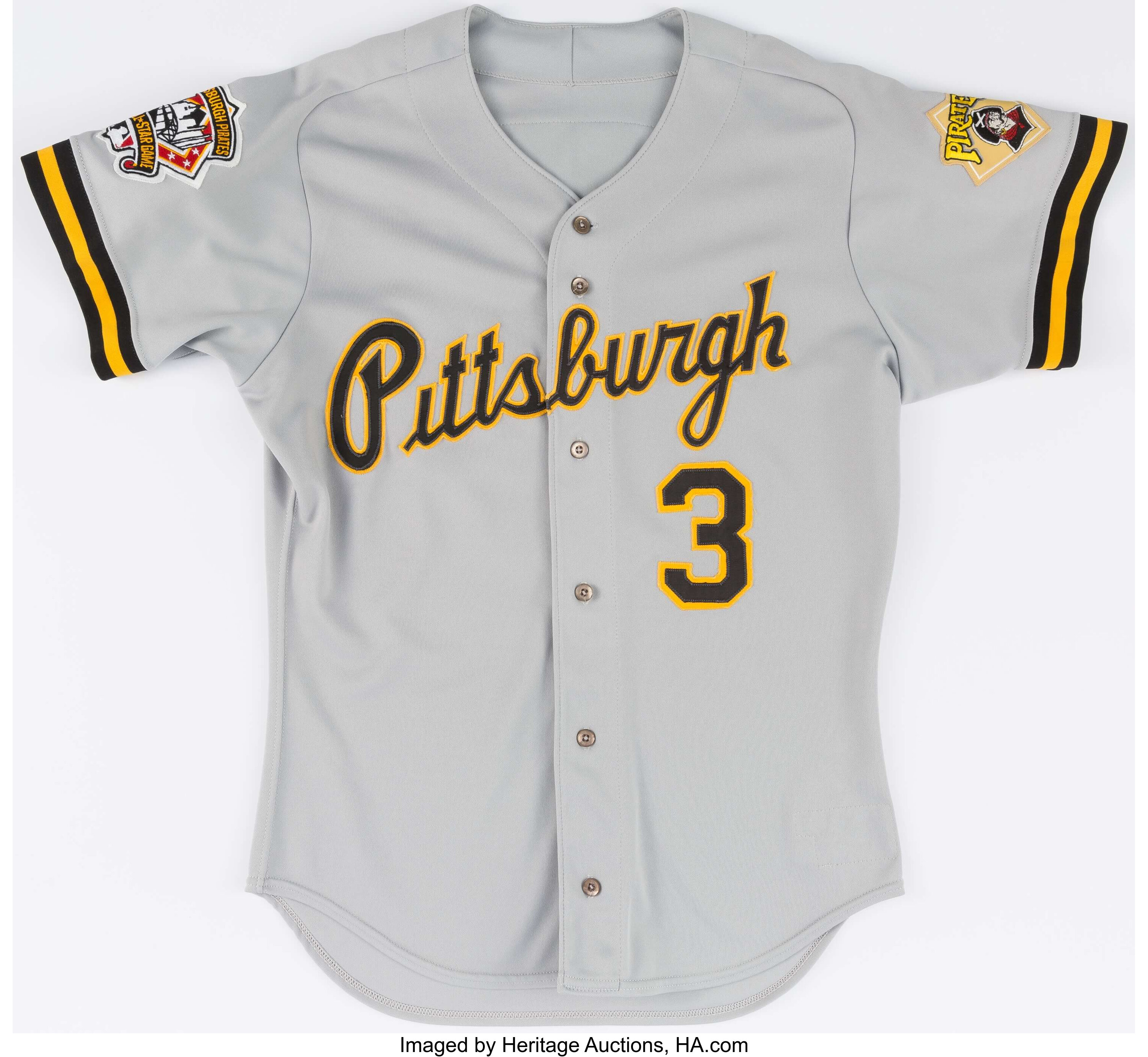 1994 Jay Bell Game Worn Pittsburgh Pirates Jersey.  Baseball, Lot  #44140