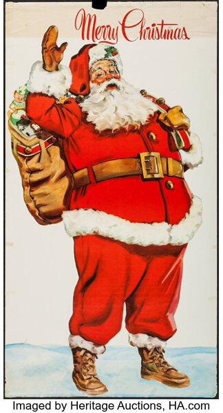 Santa Claus 1950s Holiday Poster 295 X 55 Fantasy