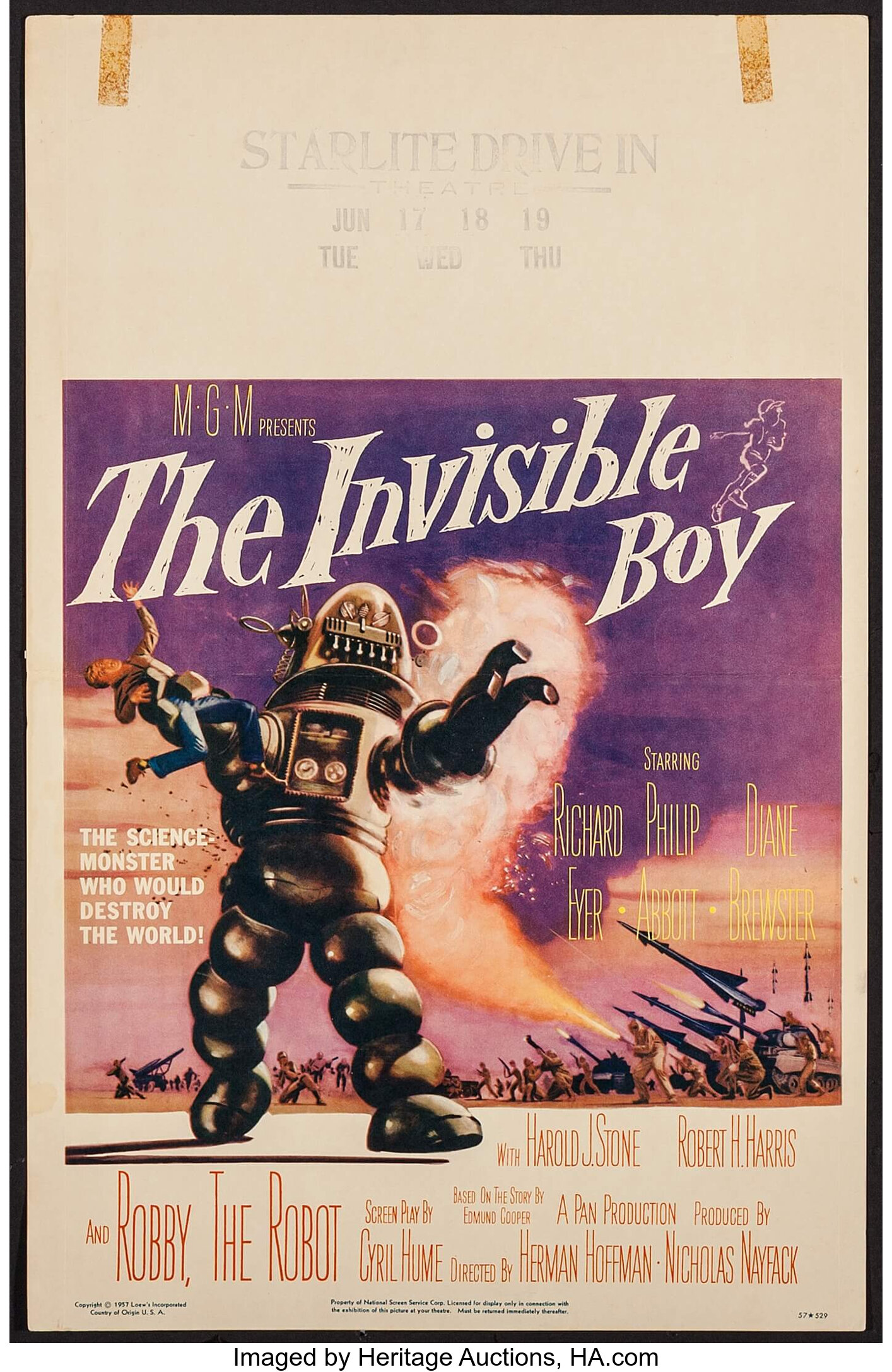 The Invisible Boy (MGM, 1957). Window Card (14