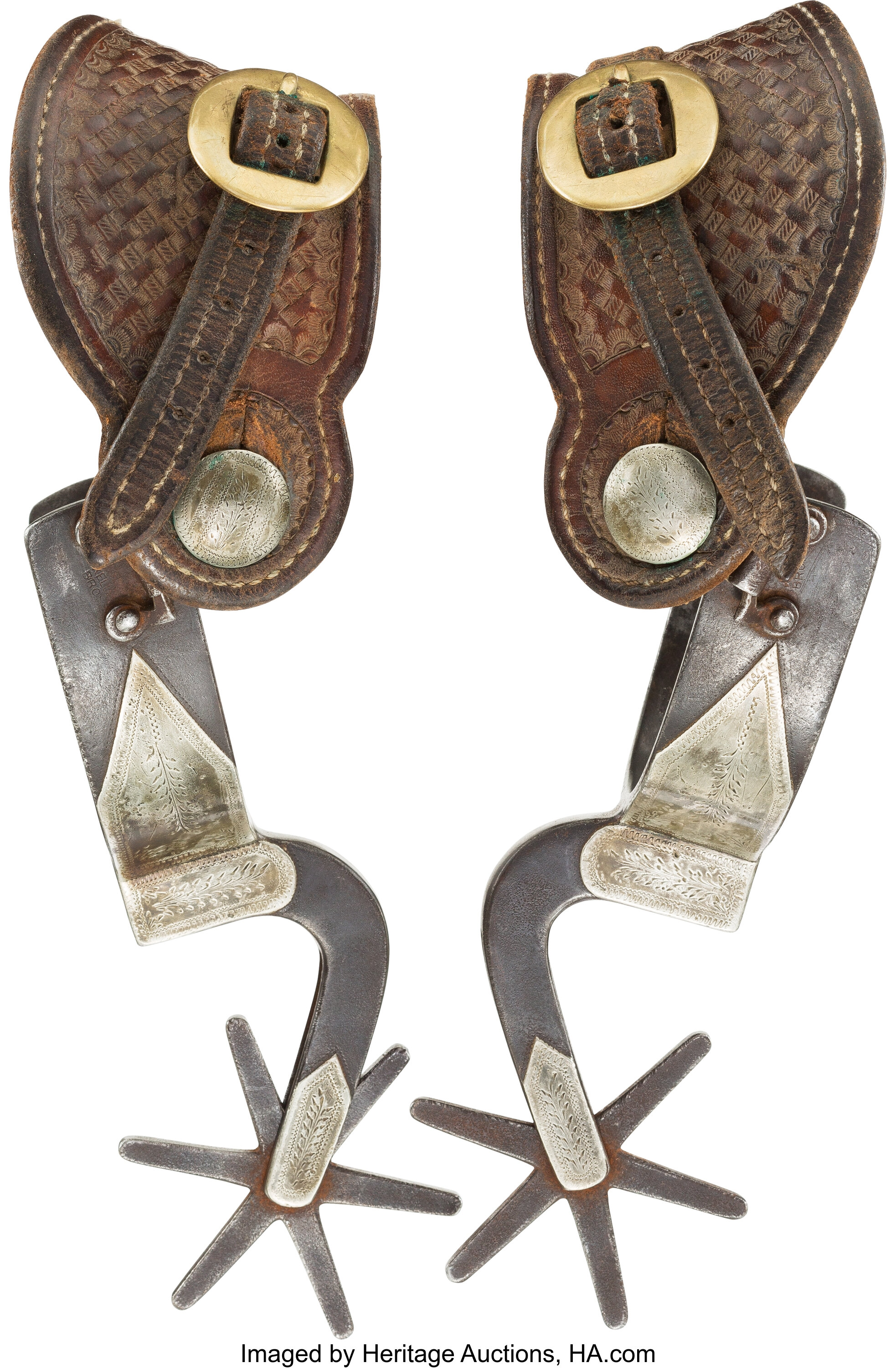 Reworked Devil River Spurs By Kelly Brothers Western Expansion Lot Heritage Auctions