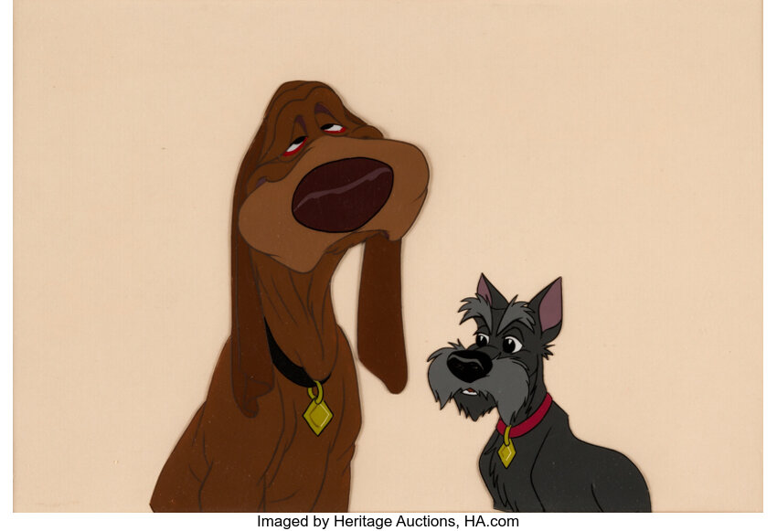 Lady and Jock (Disney's “Lady and the Tramp” (1955)) (watercolor, 2021) –  The Autistic Animator's Desk