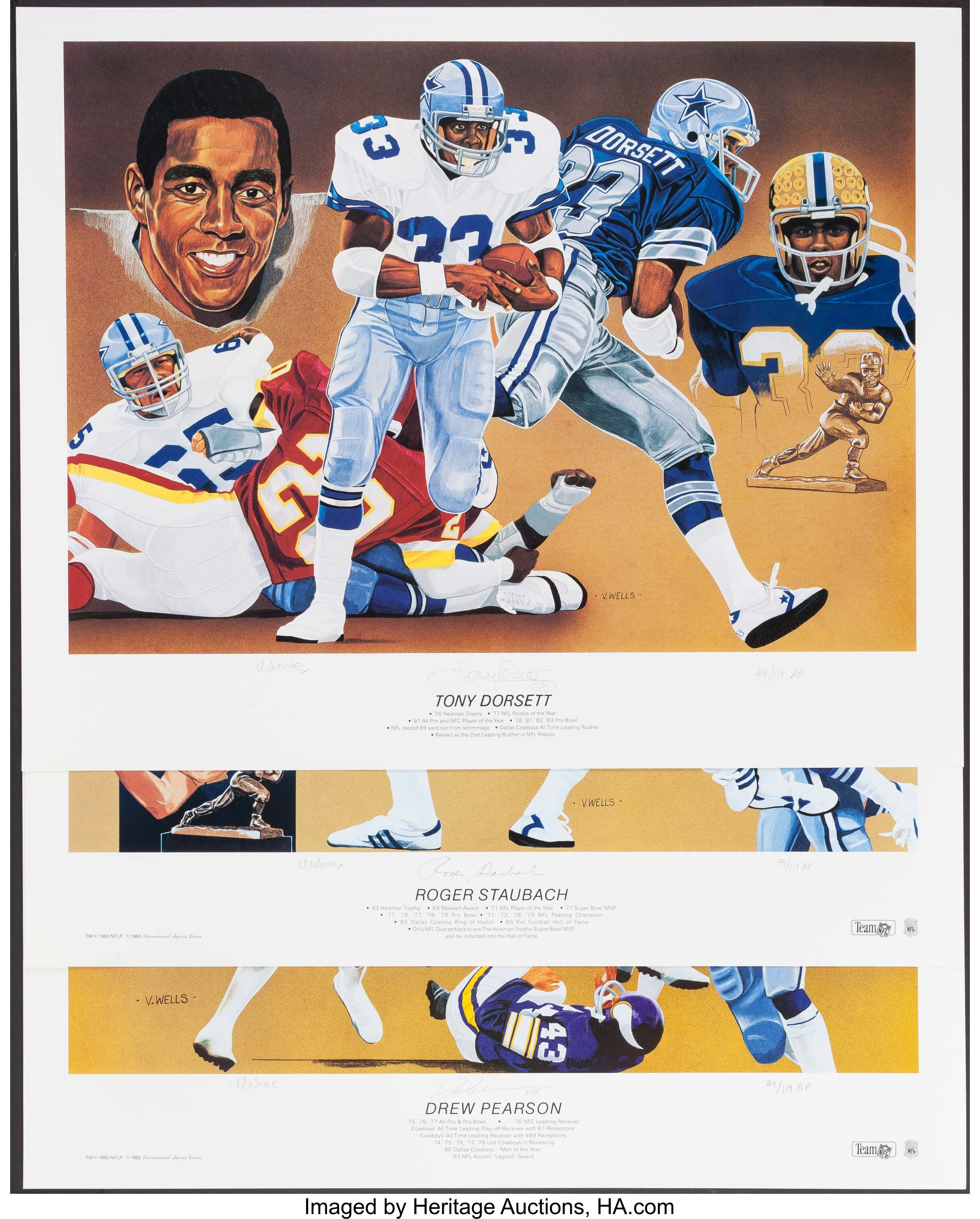 Dallas Cowboys Super Bowl Champions Poster, 5 Rings NFL