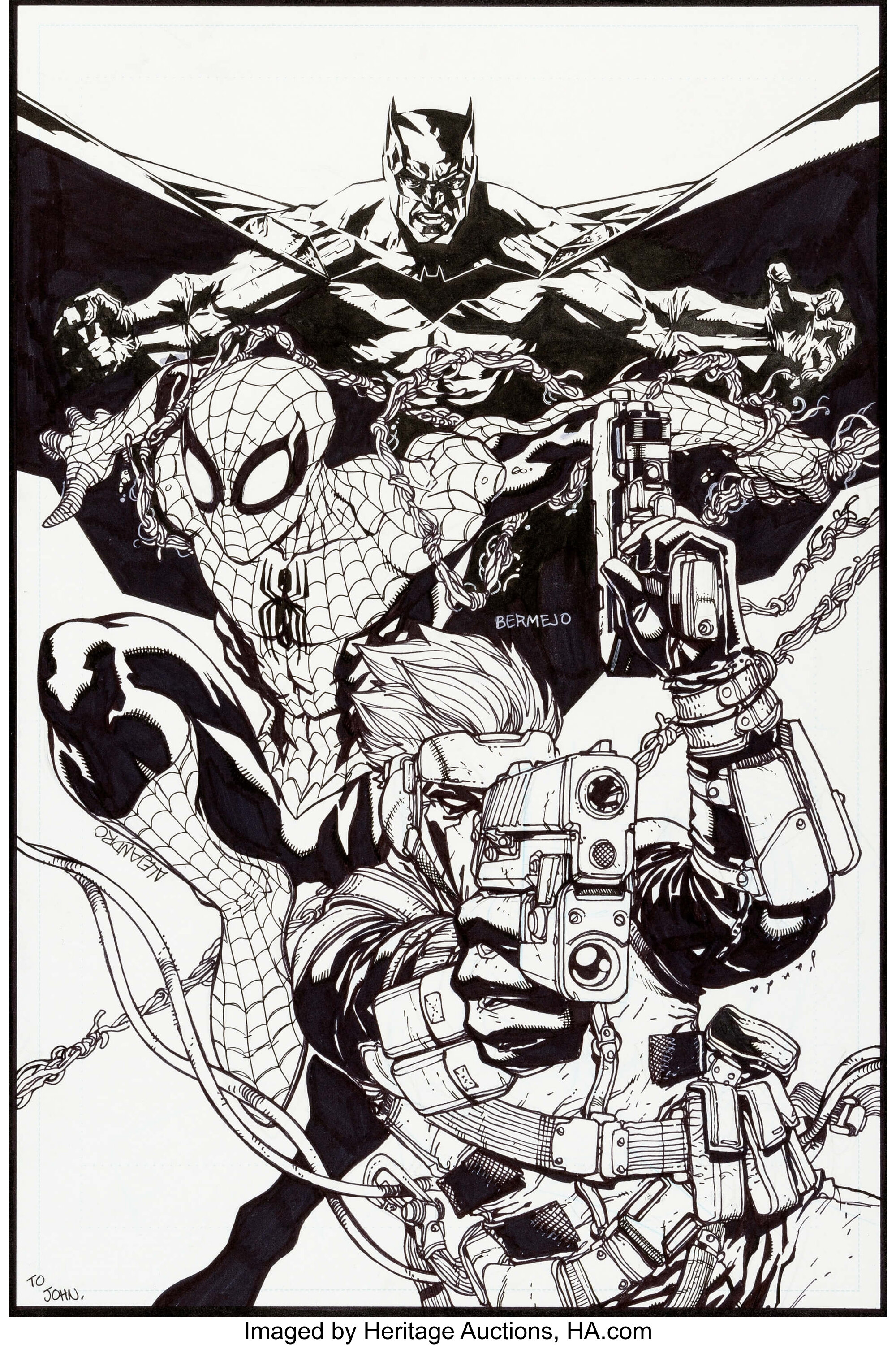 Lee Bermejo and Carlos D' Anda - Batman, Spider-Man and Grifter | Lot  #12013 | Heritage Auctions