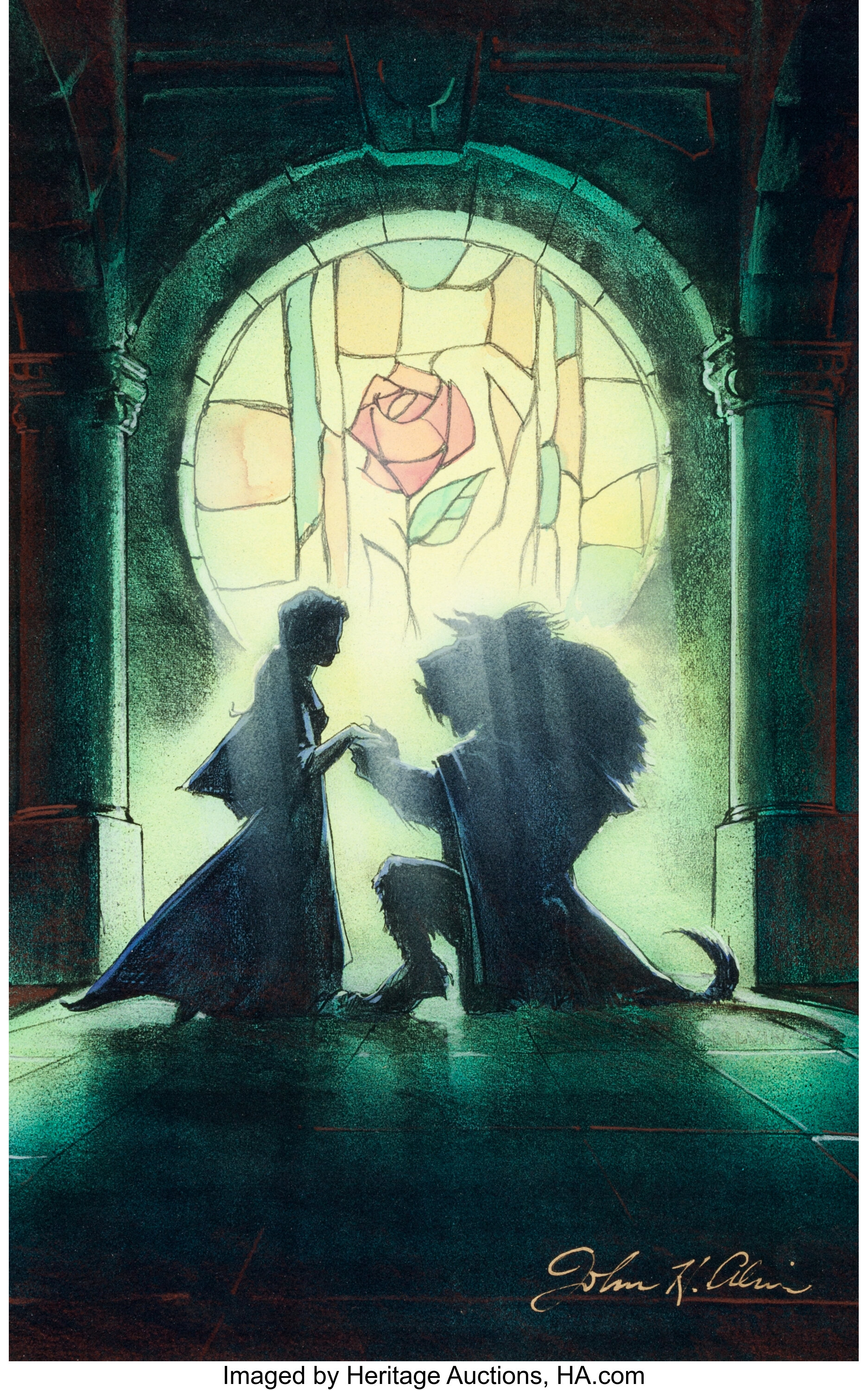 Beauty and the Beast Poster Design Concept Art (Walt Disney, | Lot