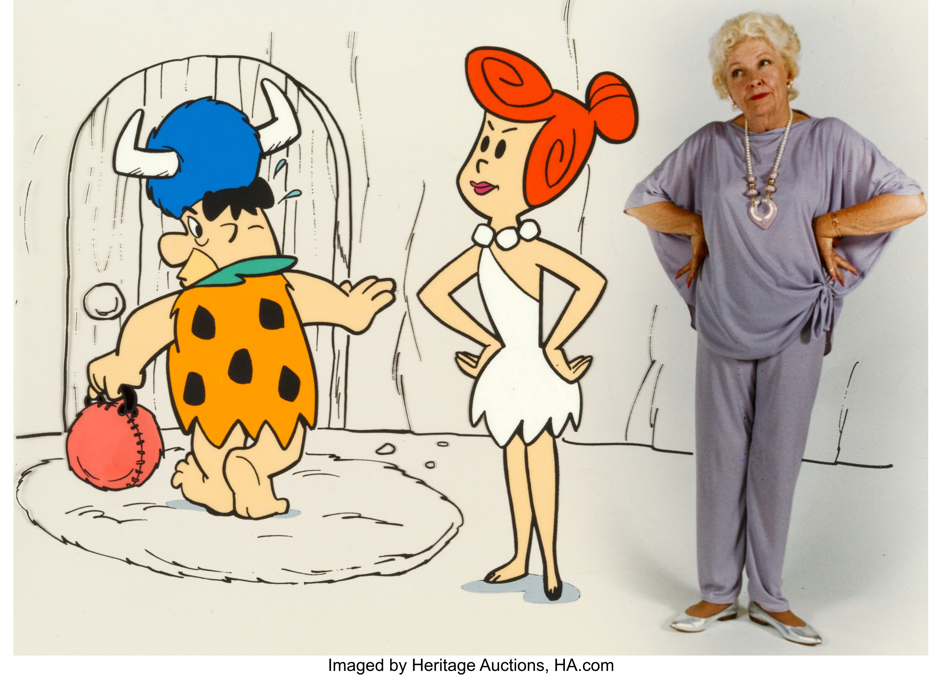 The Flintstones Fred, Wilma, and Jean Vander Pyl Publicity Cel | Lot ...