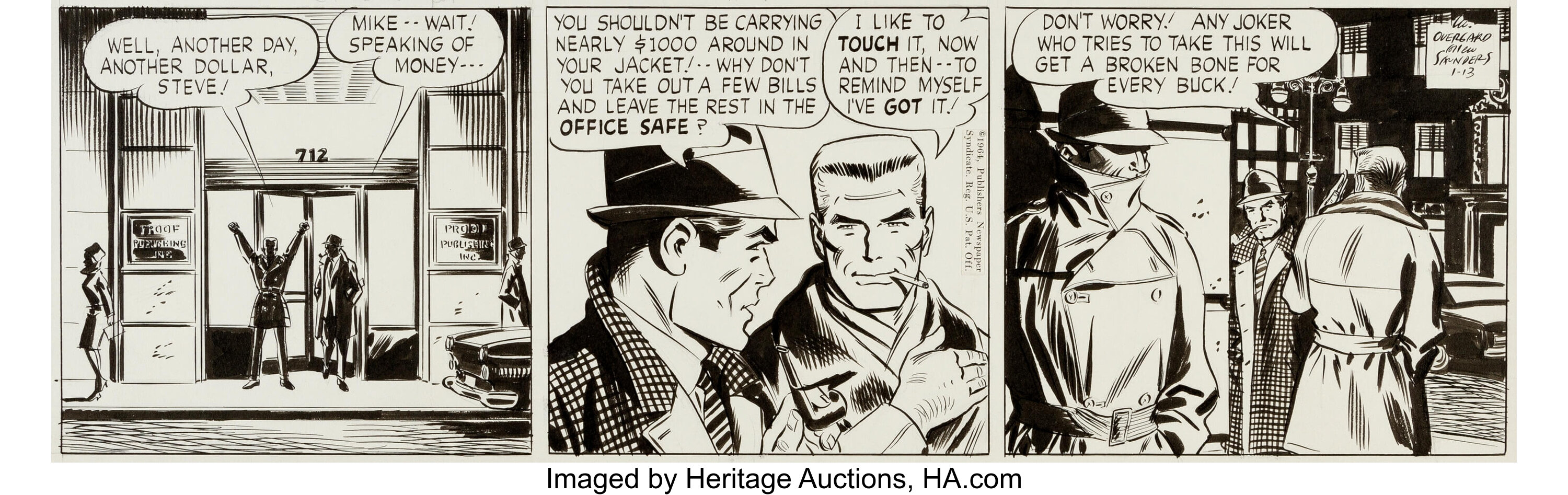 Bill Overgard Steve Roper Daily Comic Strip Original Art dated | Lot ...