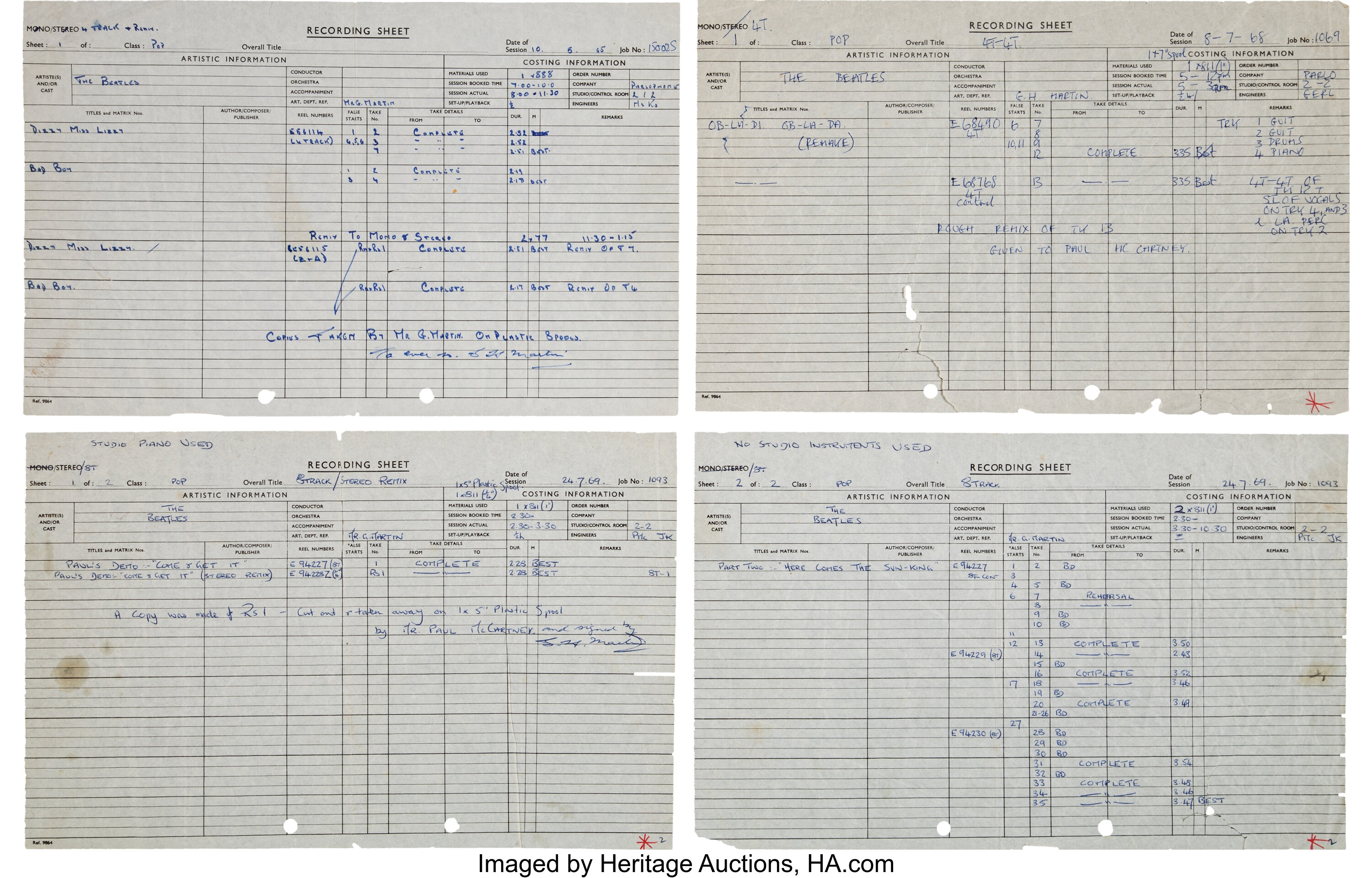 Lot Detail - The Beatles: Abbey Road Album Flat Signed by George