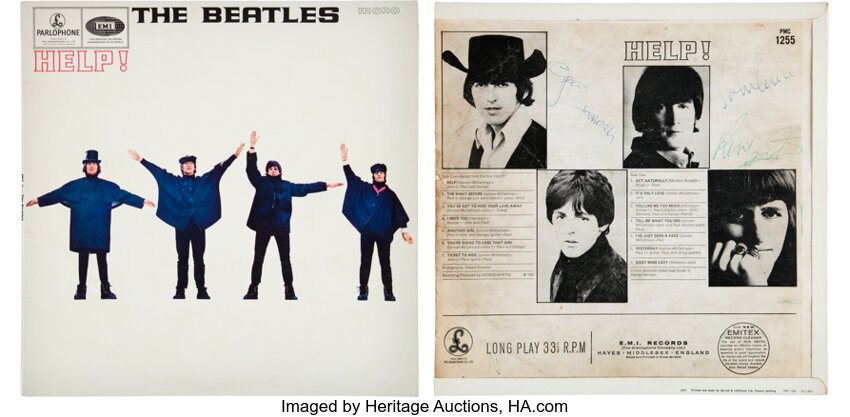 Beatles Help! Mono LP Signed (UK - Parlophone PMC 1255, 1965 