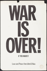 JOHN LENNON & YOKO ONO 1969 War Is Over! (If You Want It) Poster, 20x30