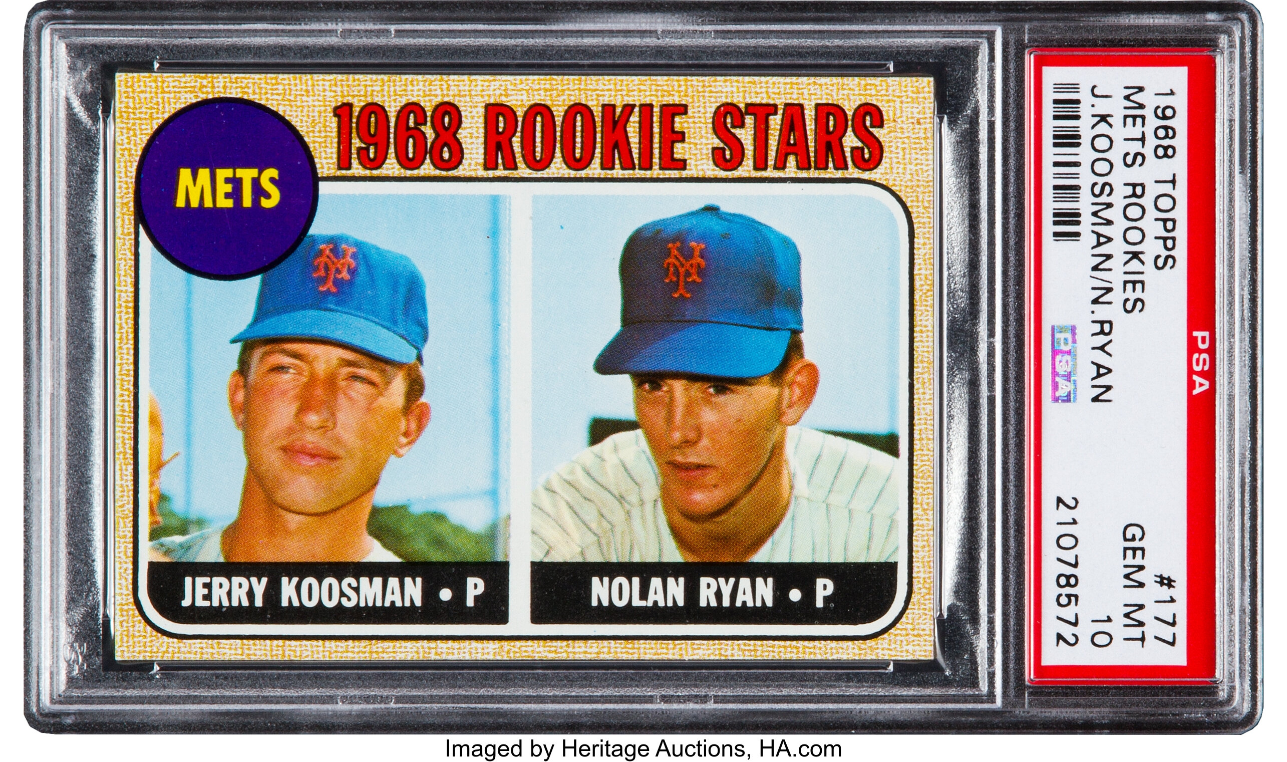 1968 Topps Nolan Ryan - Mets Rookie Stars #177 PSA Gem Mint 10., Lot  #80026