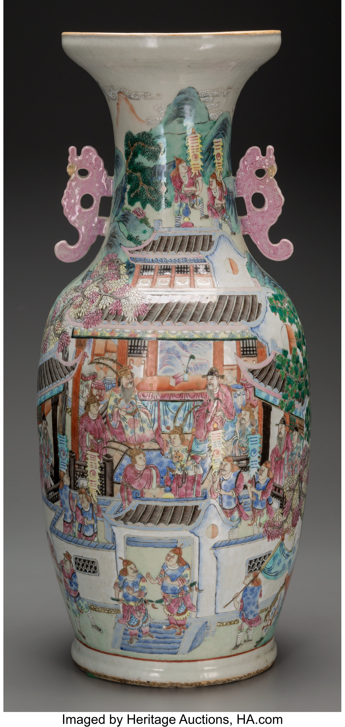 A Large Chinese Famille Rose Porcelain Vase 19th Century 24 1 2