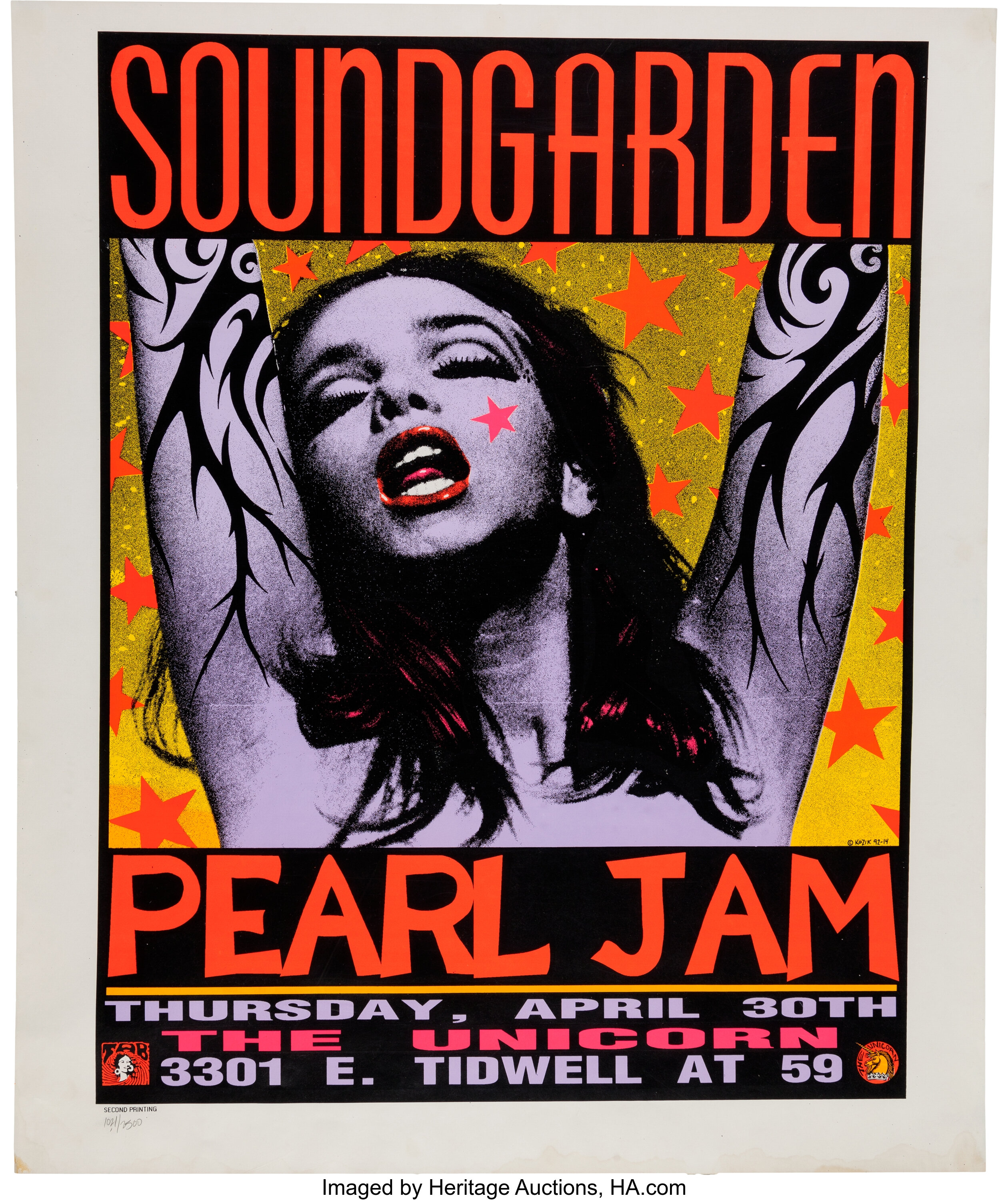 Pearl Jam Vintage Poster Original February 1992 UK ALIVE Tour 33x22