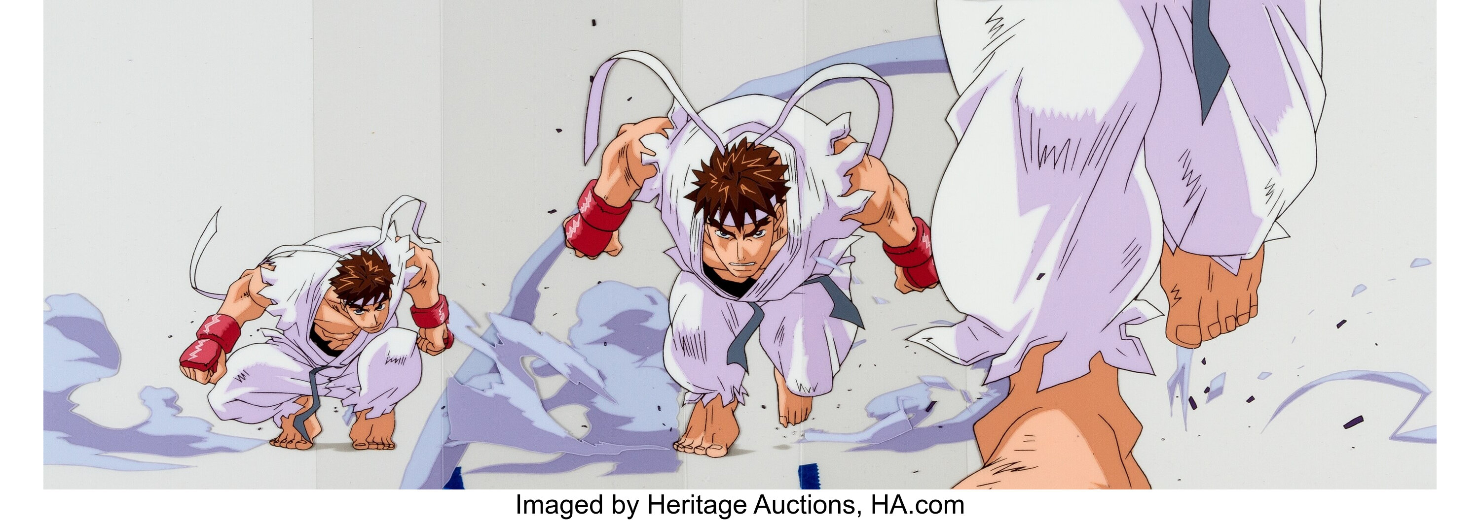 Street Fighter Zero Ryu Anime Production Cels and Matching, Lot #11141