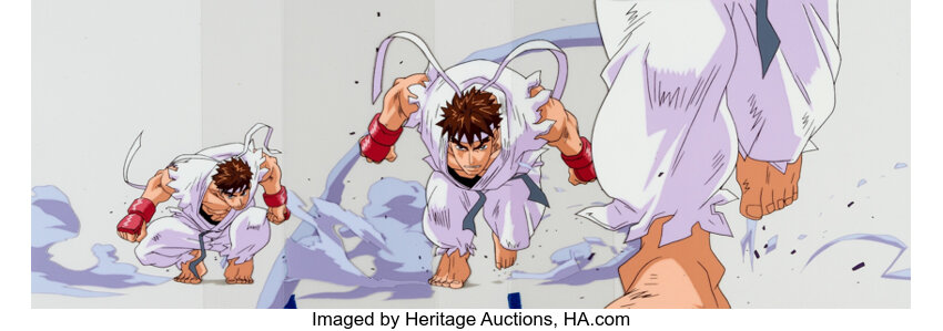 Street Fighter Zero Ryu Sequenced Anime Production Cels And Lot Heritage Auctions