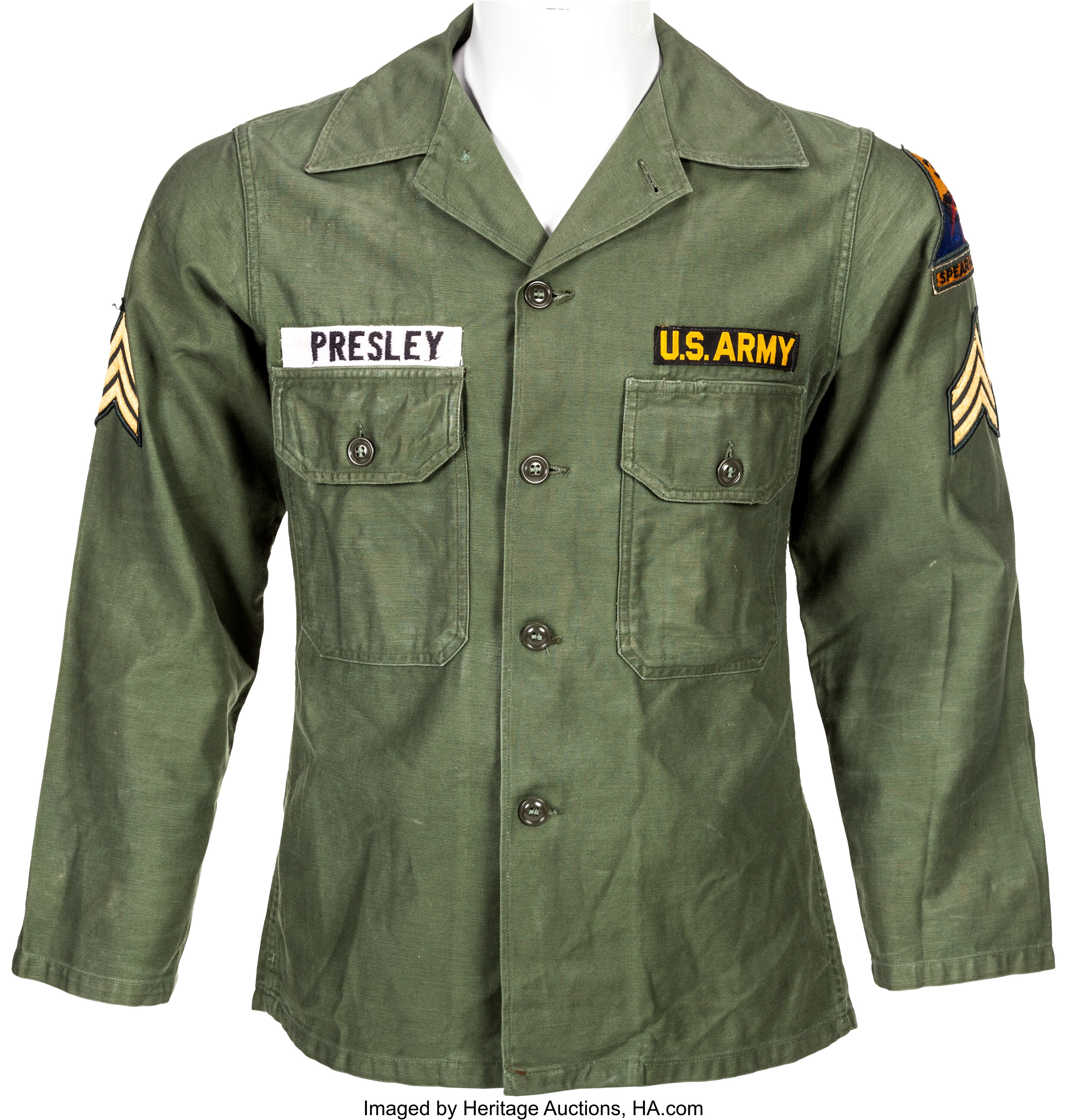 Elvis Presley Owned and Worn ARMY Fatigue Shirt (circa 1960