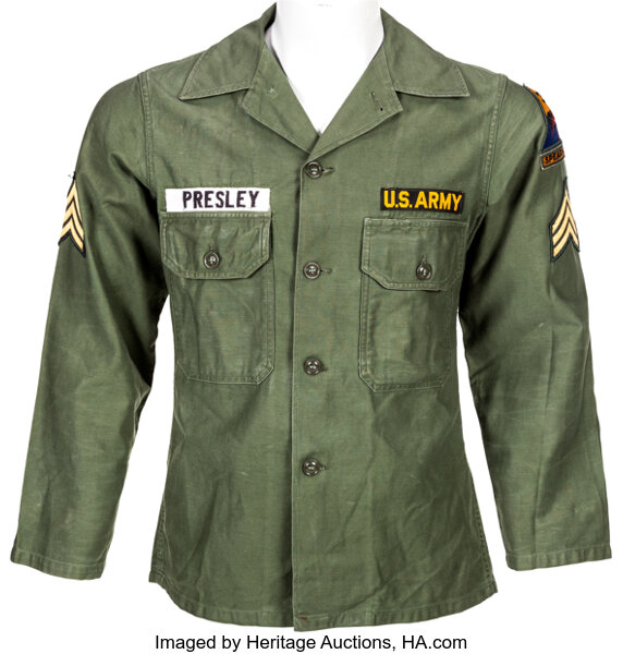 Elvis Presley Owned and Worn ARMY Fatigue Shirt (circa 1960