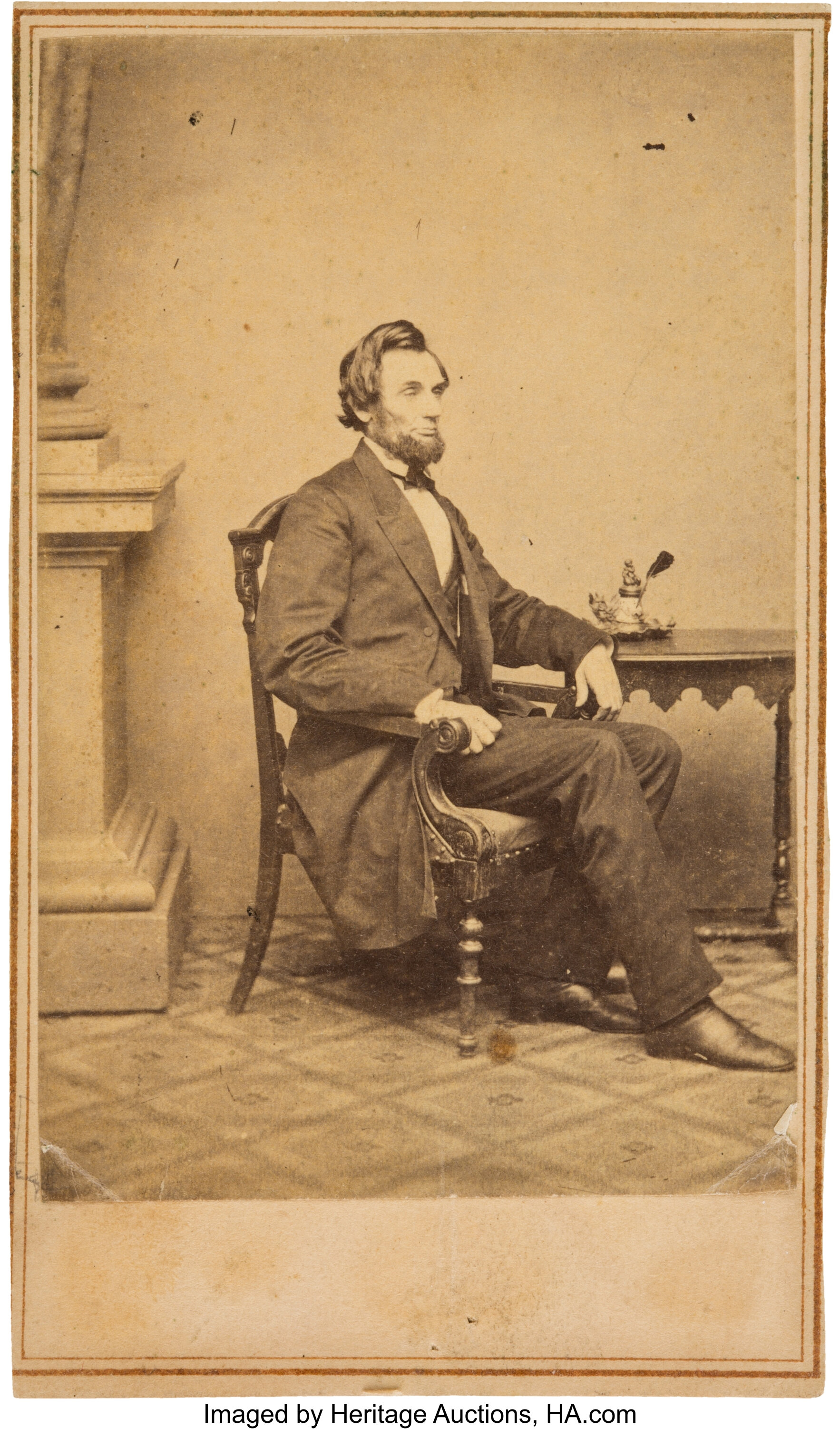 Abraham Lincoln: Inkwell Pose Carte-de-Visite.... Photography CDVs ...