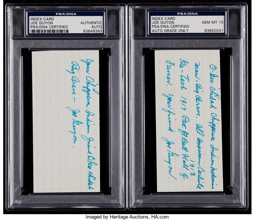 Joe Guyon Signed Cut Signatures Lot of 2.... Football Collectibles