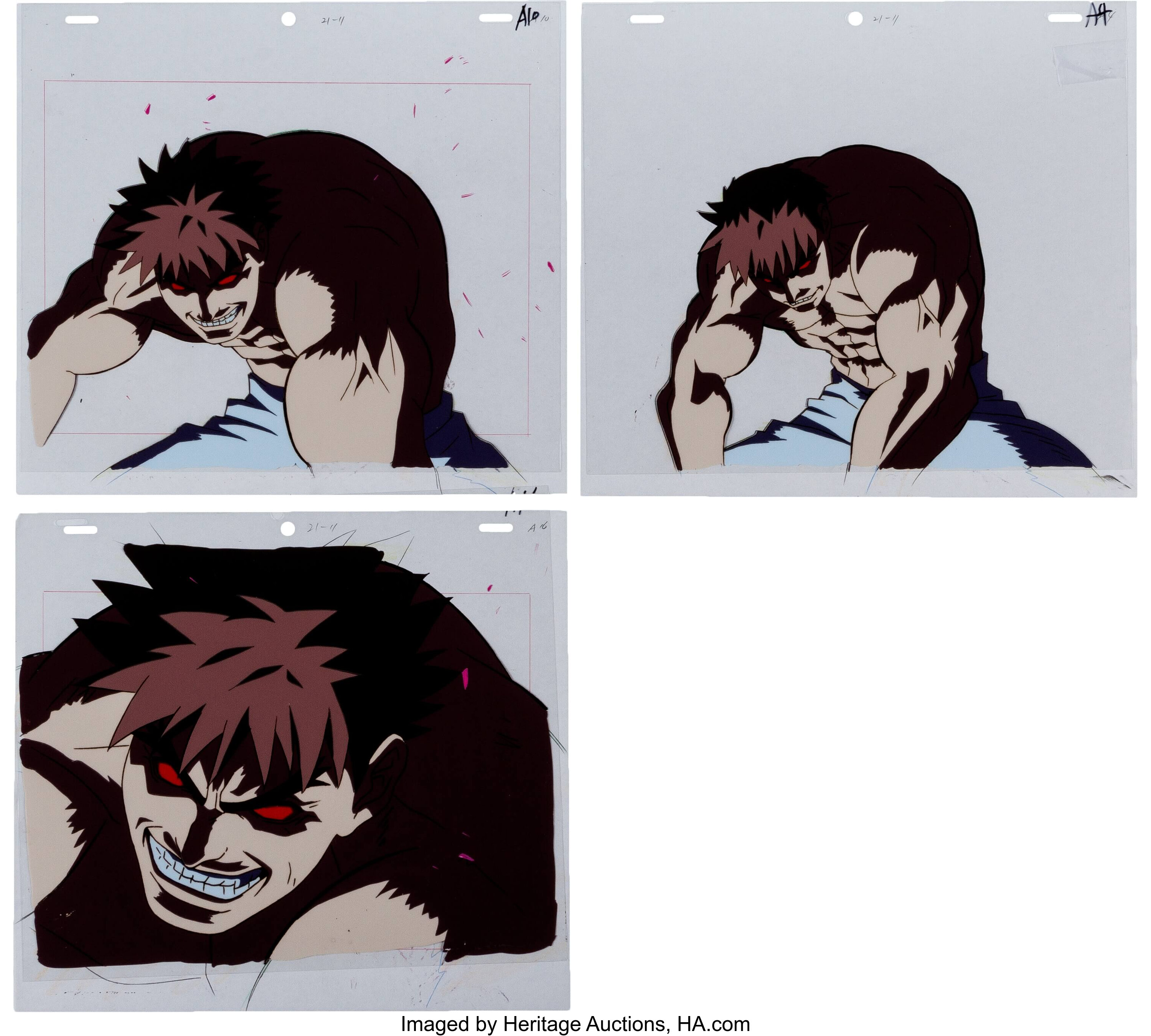 Street Fighter Zero Ryu Anime Production Cel and Animation Drawing