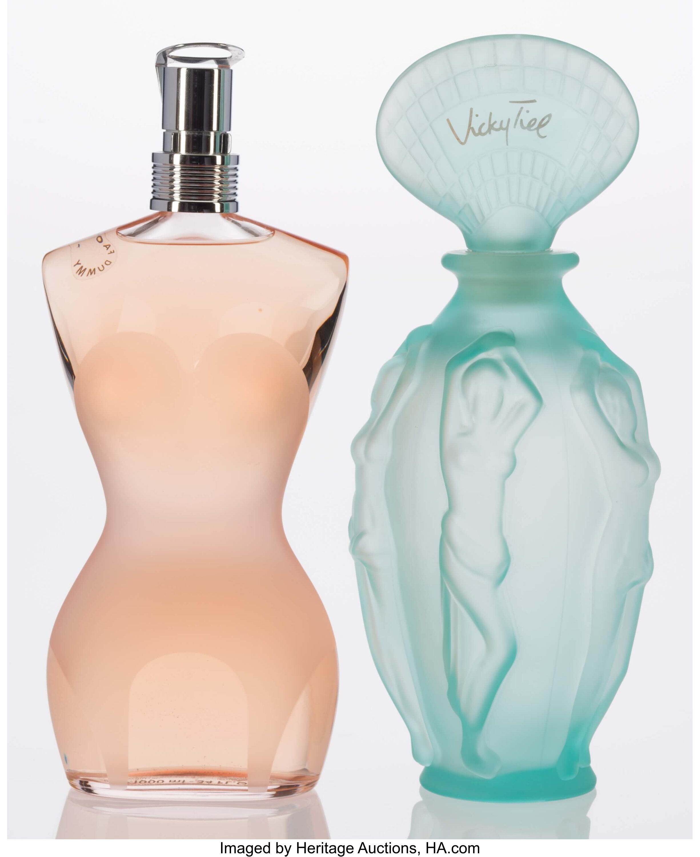 Two Vicky Tiel and Jean-Paul Gaultier Factice Bottles: Ethere & | Lot ...