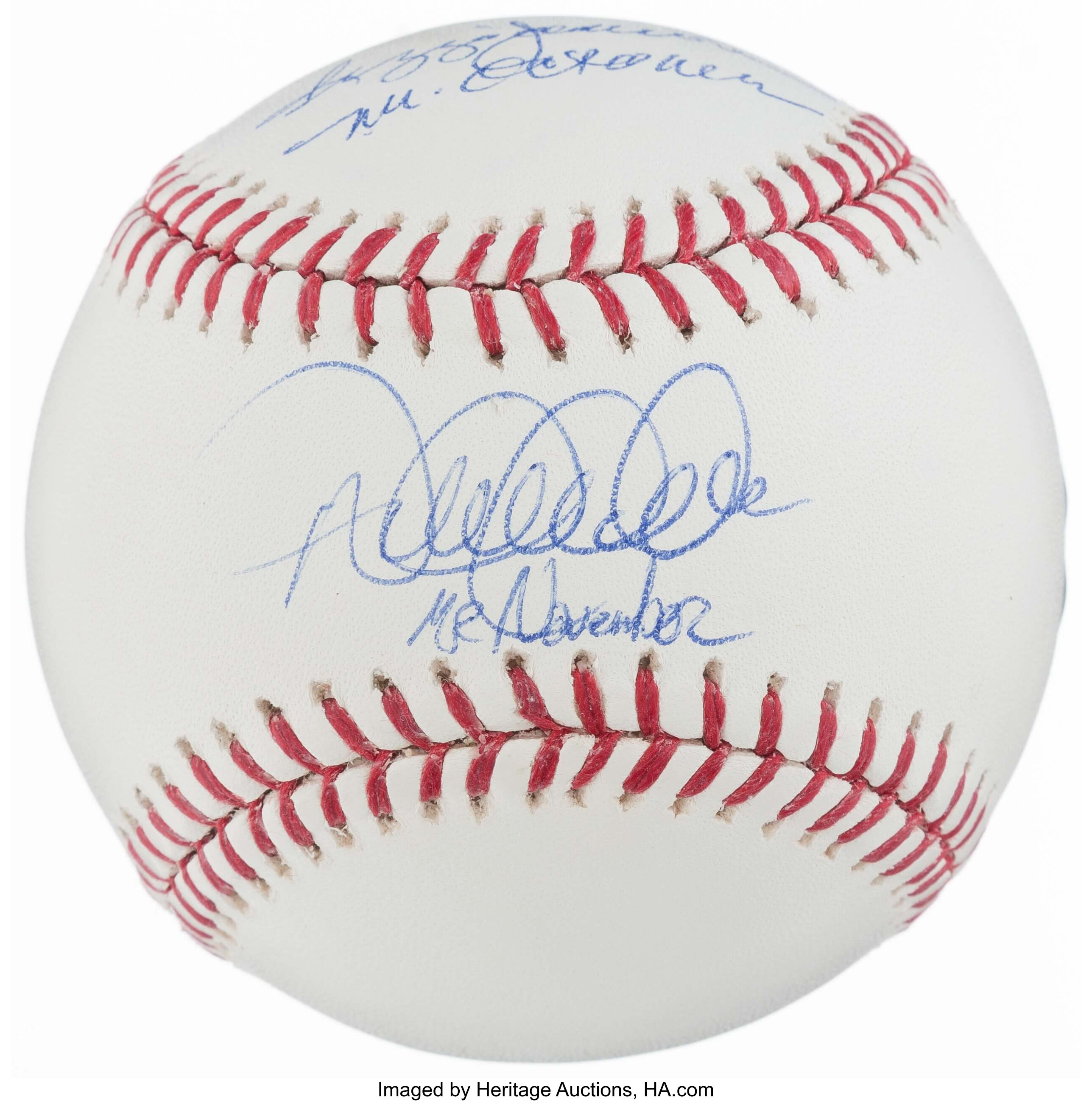 Derek Jeter Signed Mr. November Inscribed Baseball