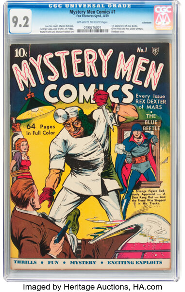 Golden Age (1938-1955):Superhero, Mystery Men Comics #1 Allentown Pedigree (Fox, 1939) CGC NM- 9.2Off-white to white pages....