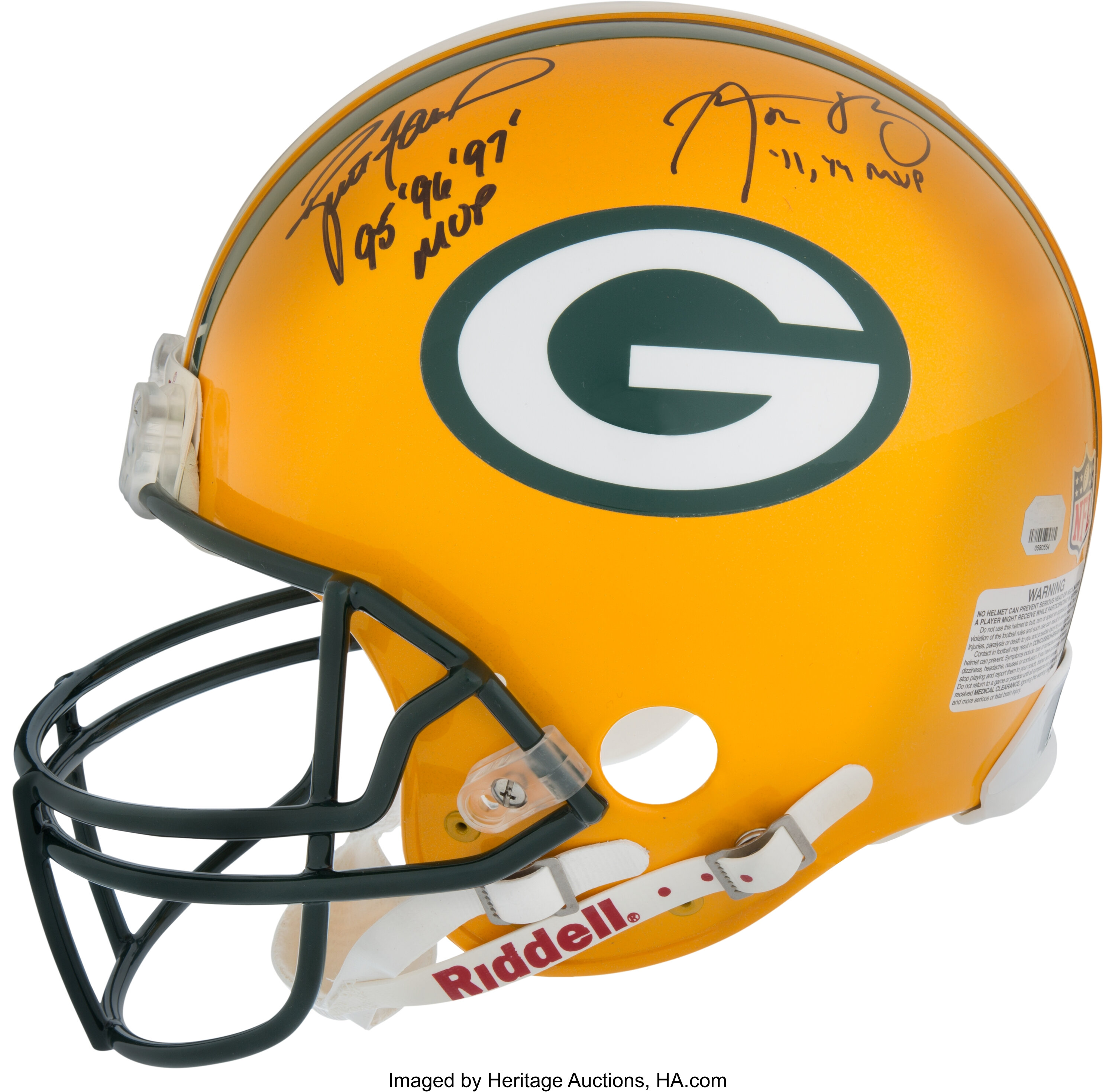 Brett Favre, Bart Starr Aaron Rodgers Green Bay Packers Fanatics Authentic  Autographed Mini Helmet PSA