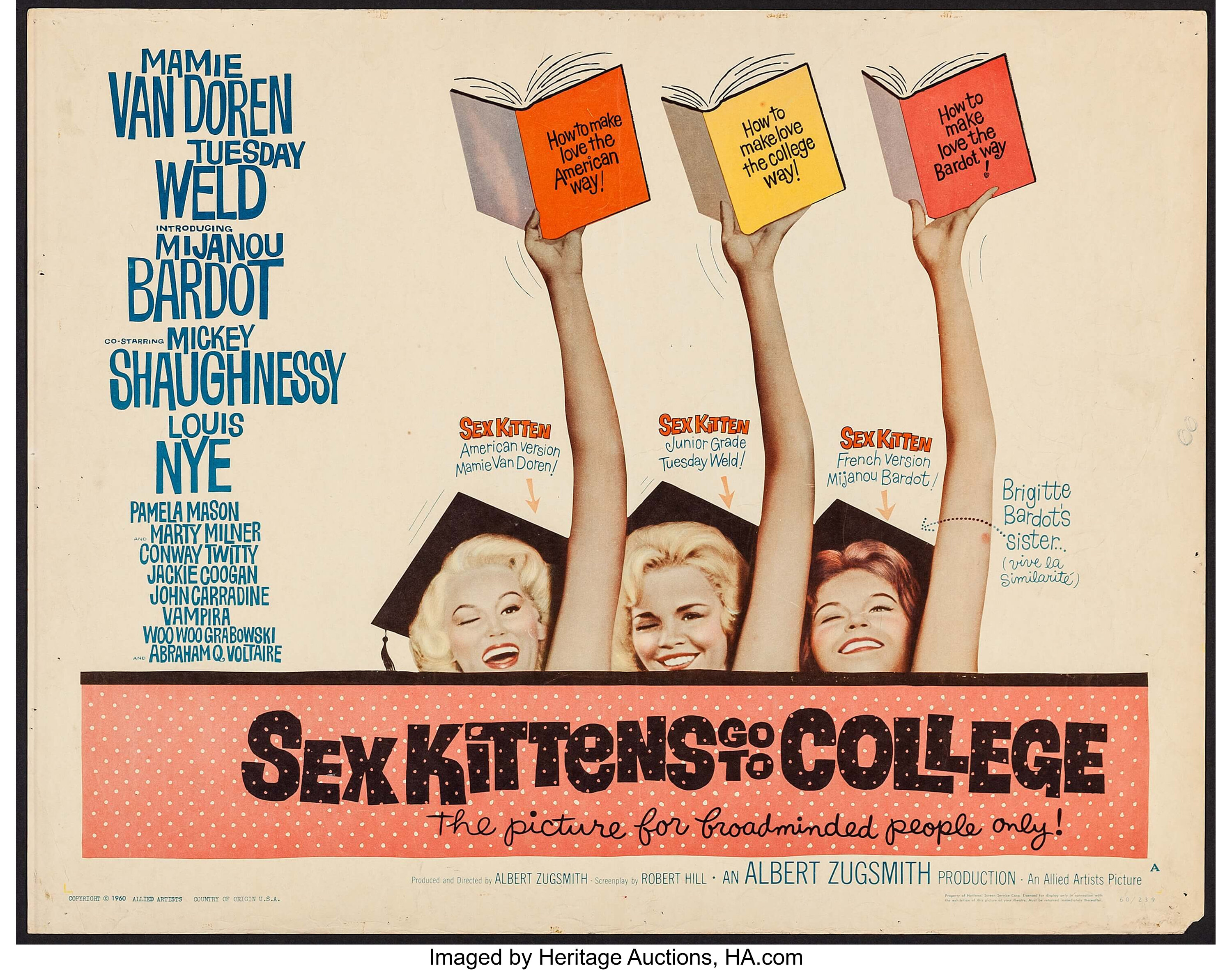 Sex Kittens Go To College Allied Artists 1960 Half Sheet 22 X Lot 53355 Heritage Auctions 