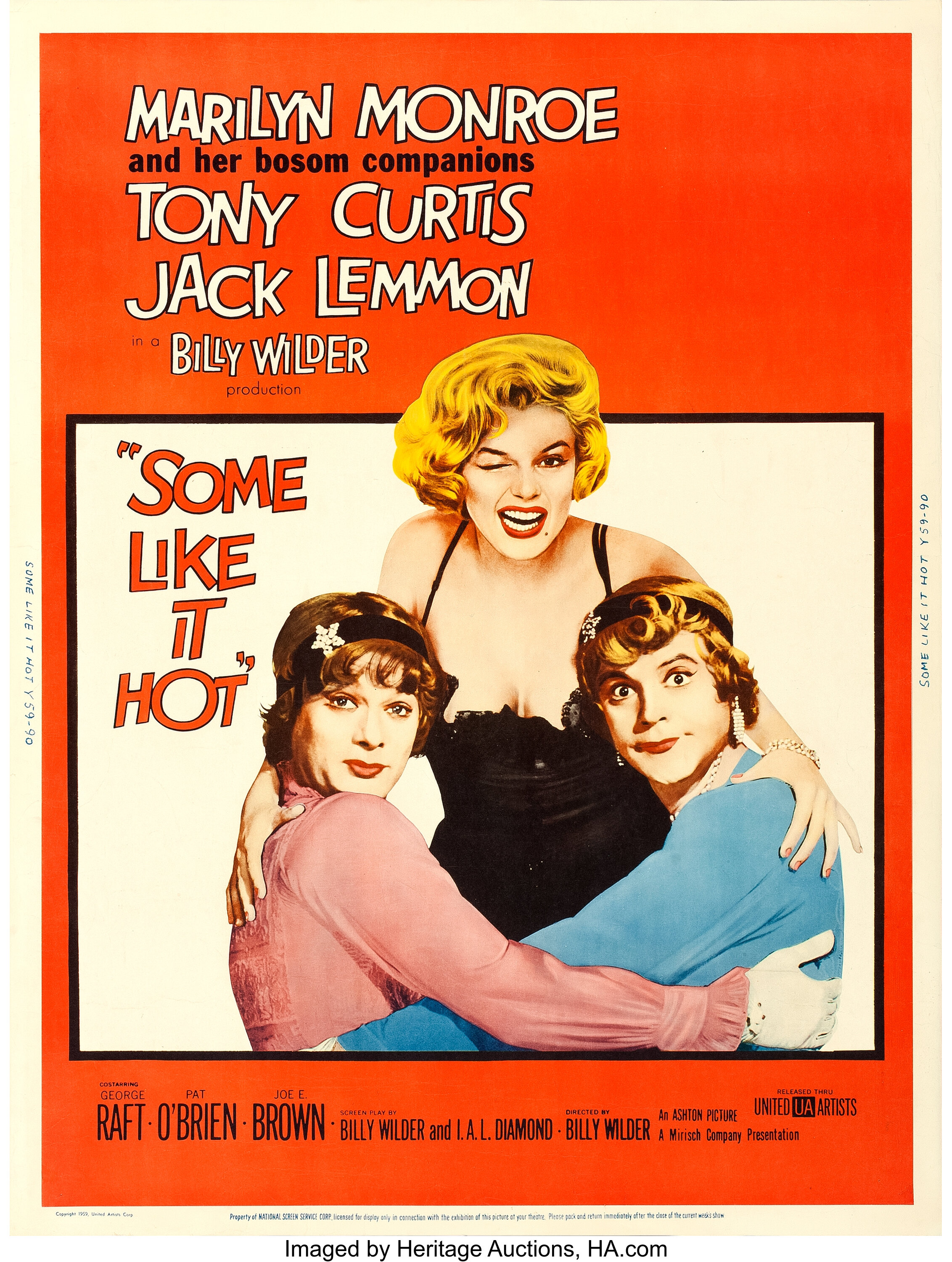 Some Like It Hot United Artists 1959 Poster 30 X 40 Style Lot