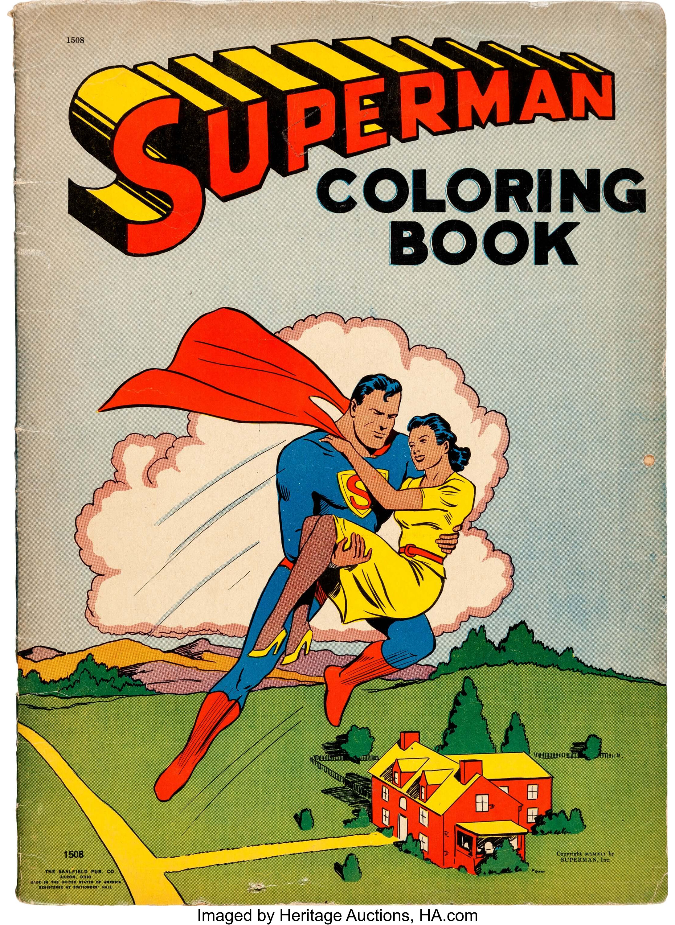 Superman Coloring Book 1508 Saalfield 1941 Condition Lot 14837 Heritage Auctions