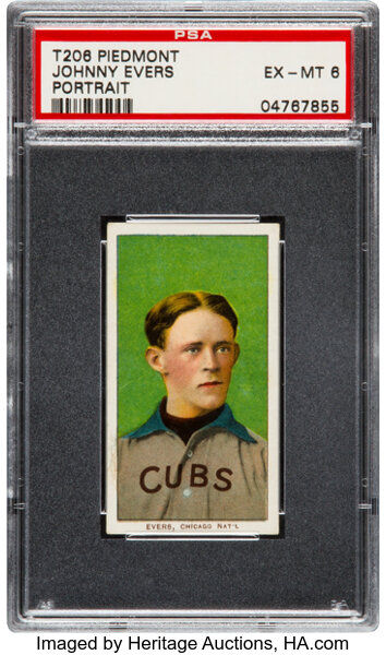 Johnny Evers, Chicago Cubs, baseball card portrait]