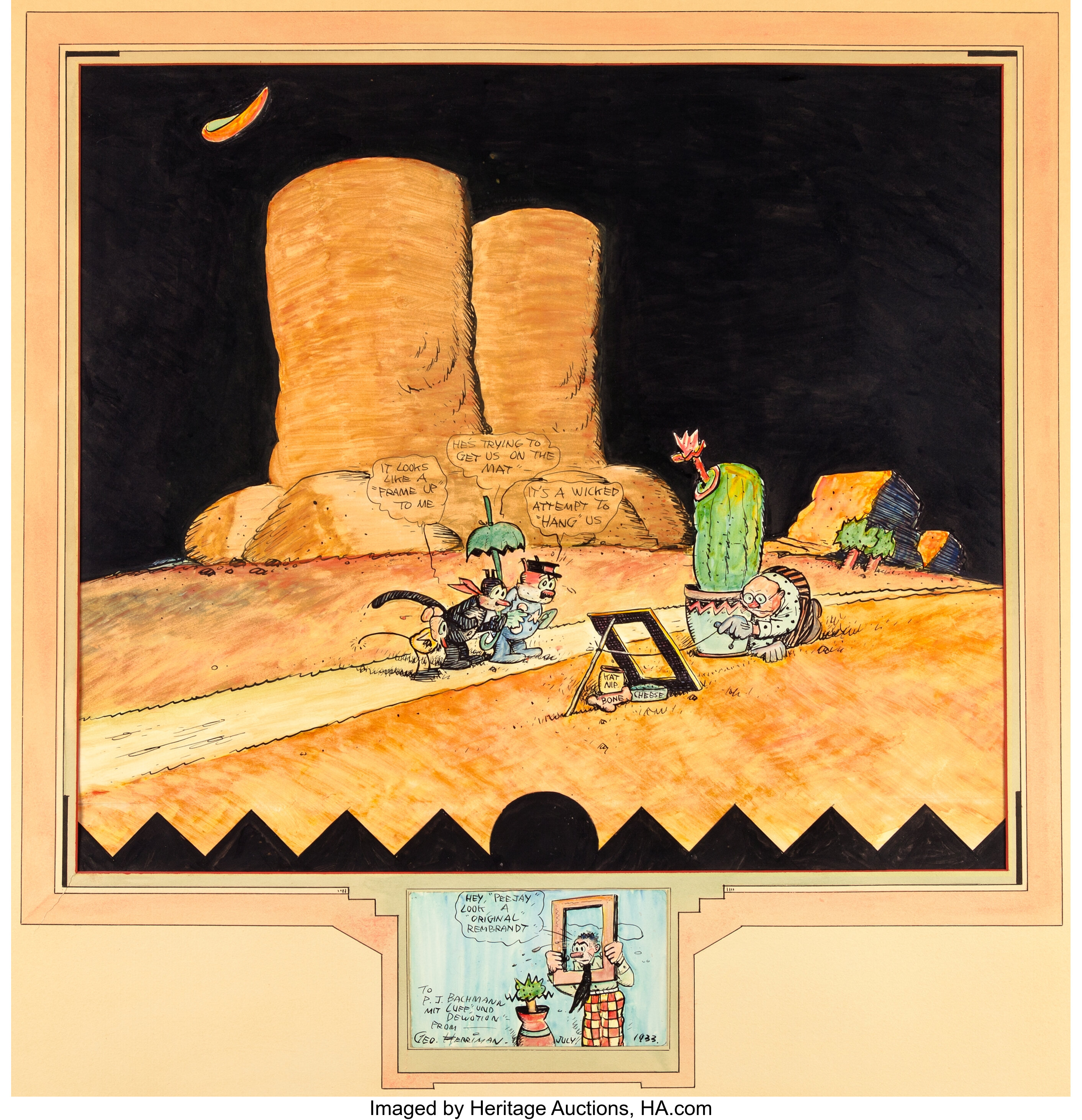 George Herriman Krazy Kat Specialty Illustrations Original Art (c ...