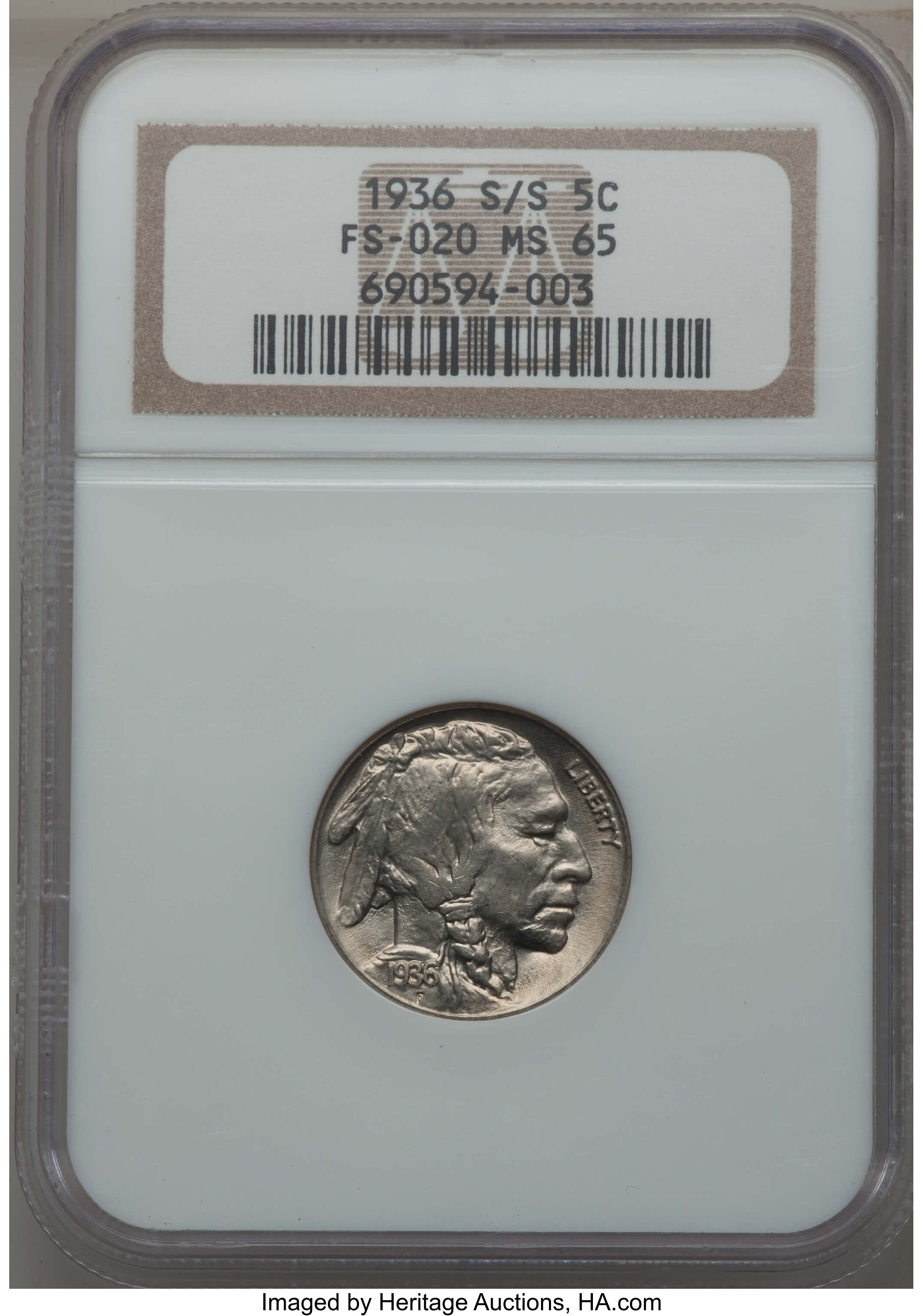 5] Us Buffalo Nickels [1936-s, [2] 1937, 1937-d, Auction