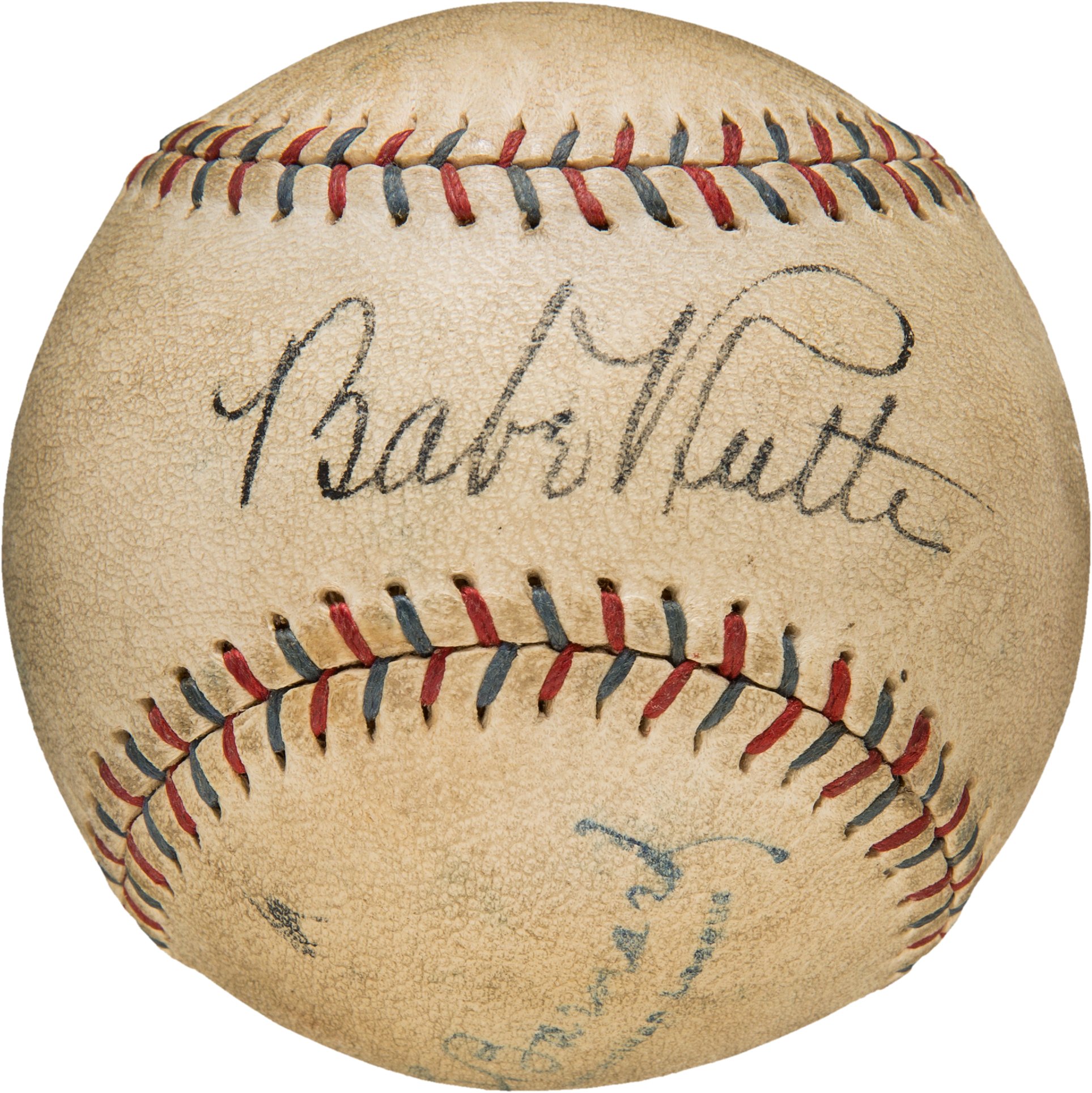 1930 Babe Ruth Signed Baseball - Displays as a Single