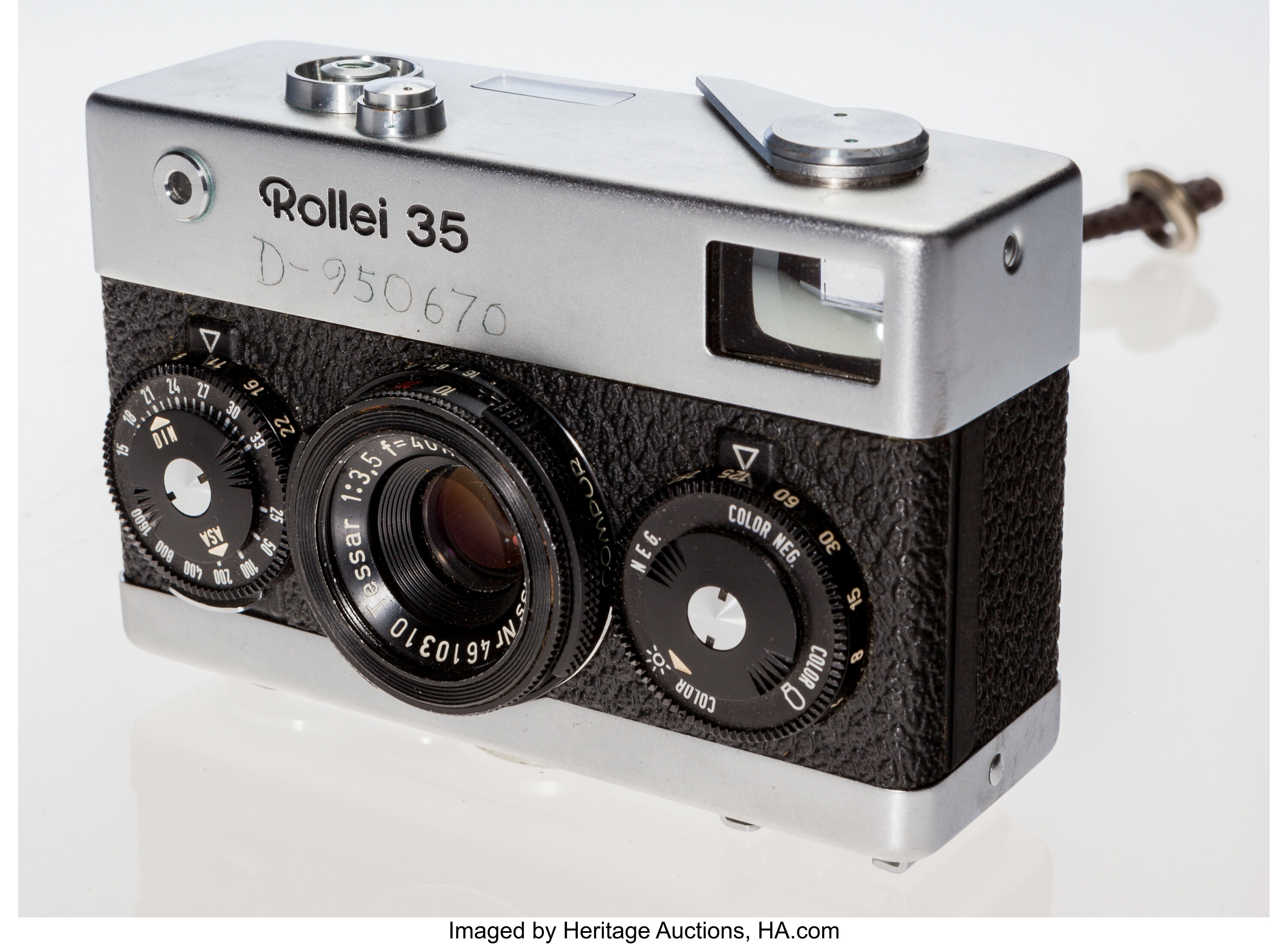 Rollei 35 Camera. German, c. 1968, No. 3069638, for exposures 24 x