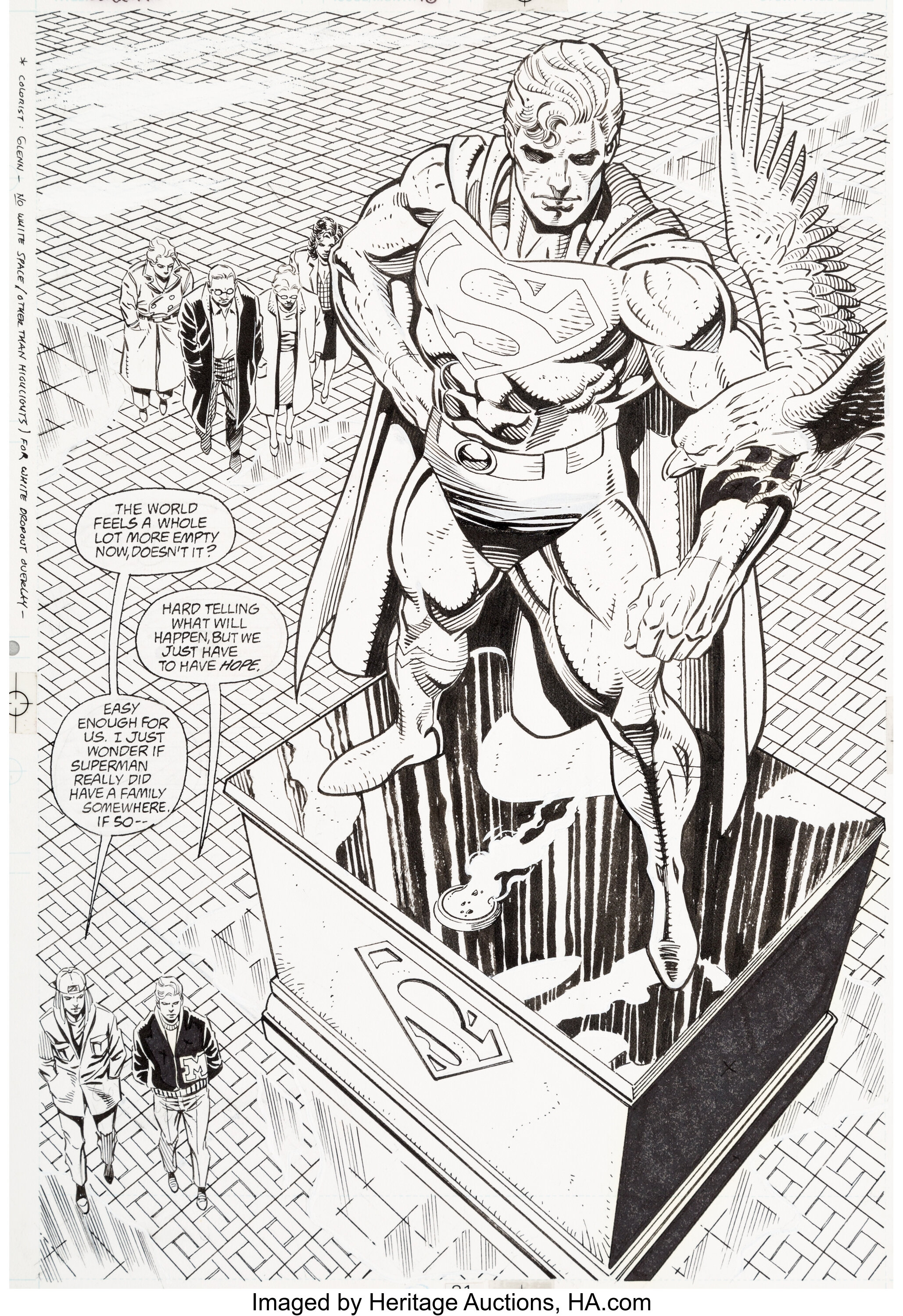 Dan Jurgens And Brett Breeding Superman V2 76 Splash Page 21 Lot 92095 Heritage Auctions