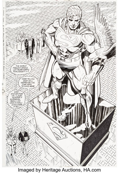 Dan Jurgens And Brett Breeding Superman V2 76 Splash Page 21 Lot 92095 Heritage Auctions