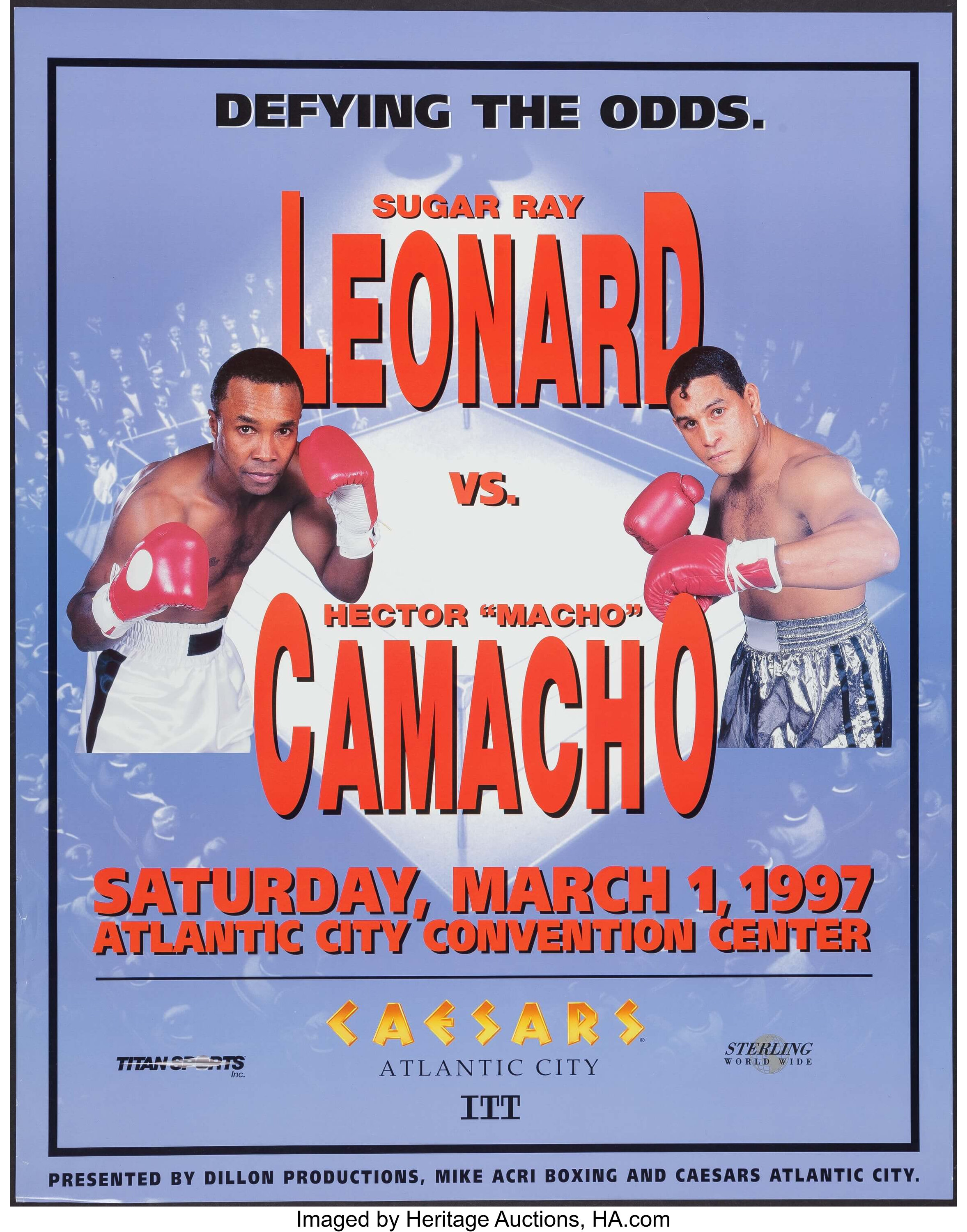 1997 Sugar Ray Leonard Vs Hector Macho Camacho Fight Poster Lot Heritage Auctions