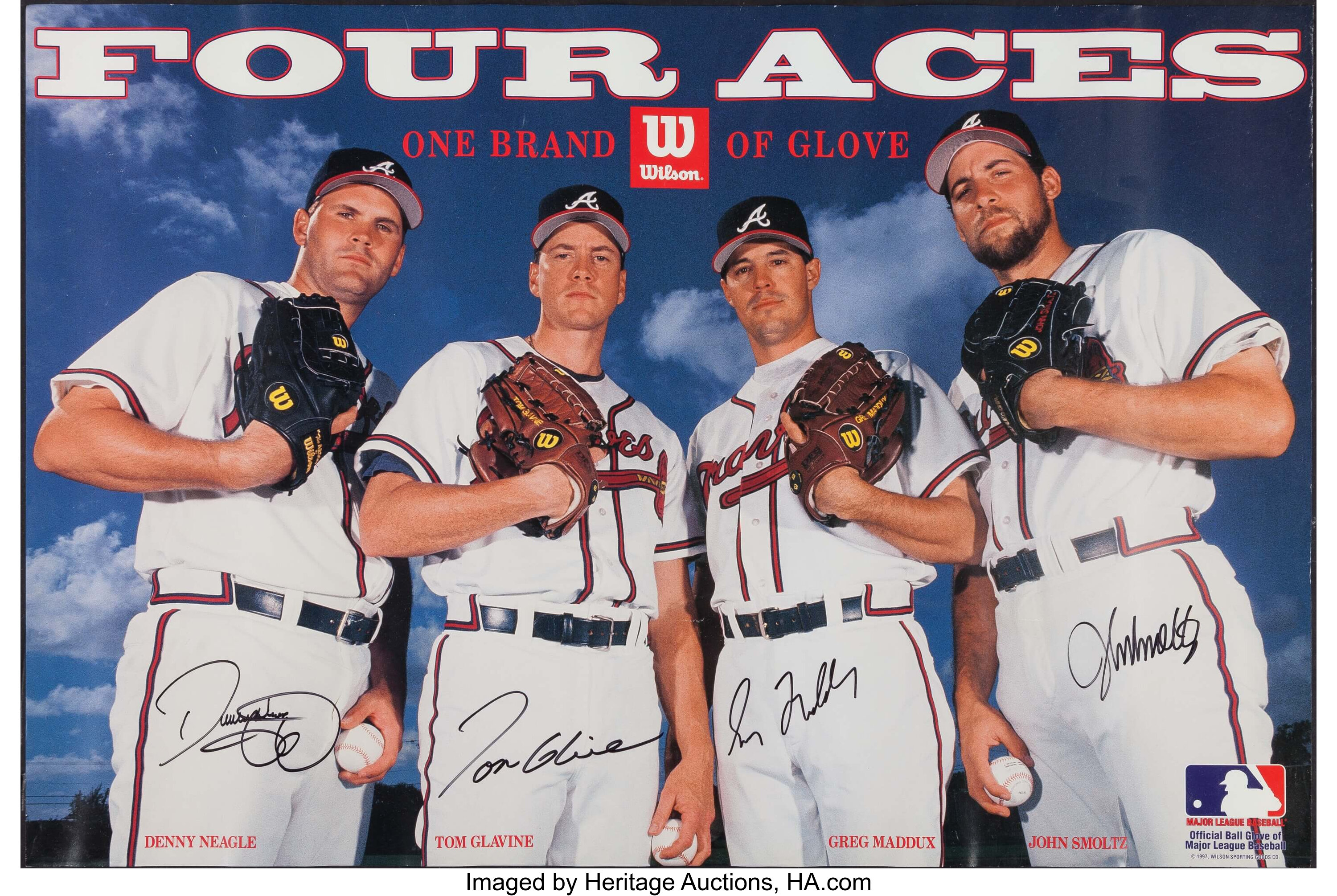 Lids Tom Glavine, Greg Maddux & John Smoltz Atlanta Braves Multi-Signed  Fanatics Authentic Framed 20 x 24 In Focus Photograph.