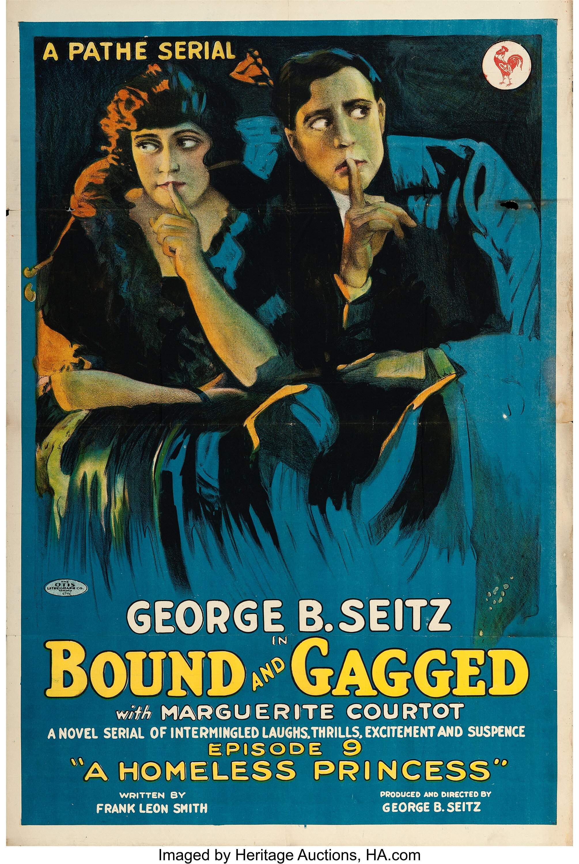 Bound and Gagged (Pathé, 1919). One Sheet (27.5