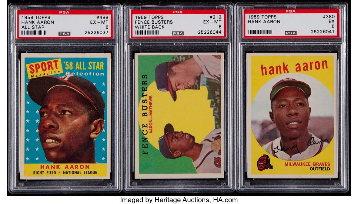 Topps Hank Aaron Baseball Card Lot 1957 1958 1959 1960 