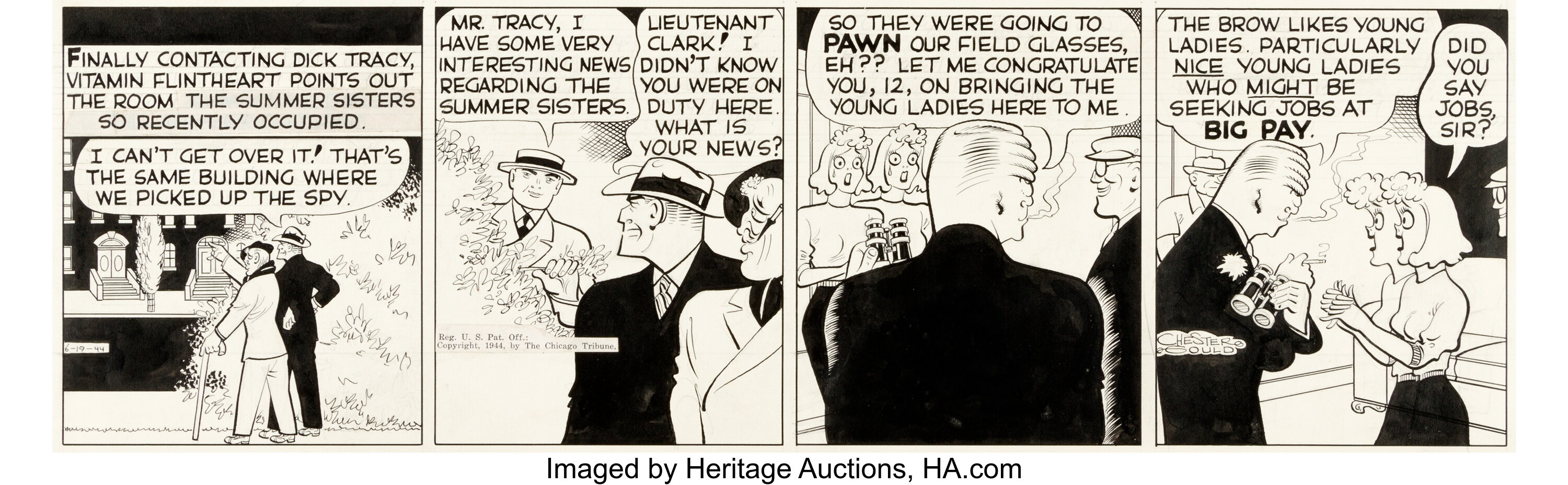 Chester Gould Dick Tracy Daily Comic Strip The Brow Original Art | Lot ...