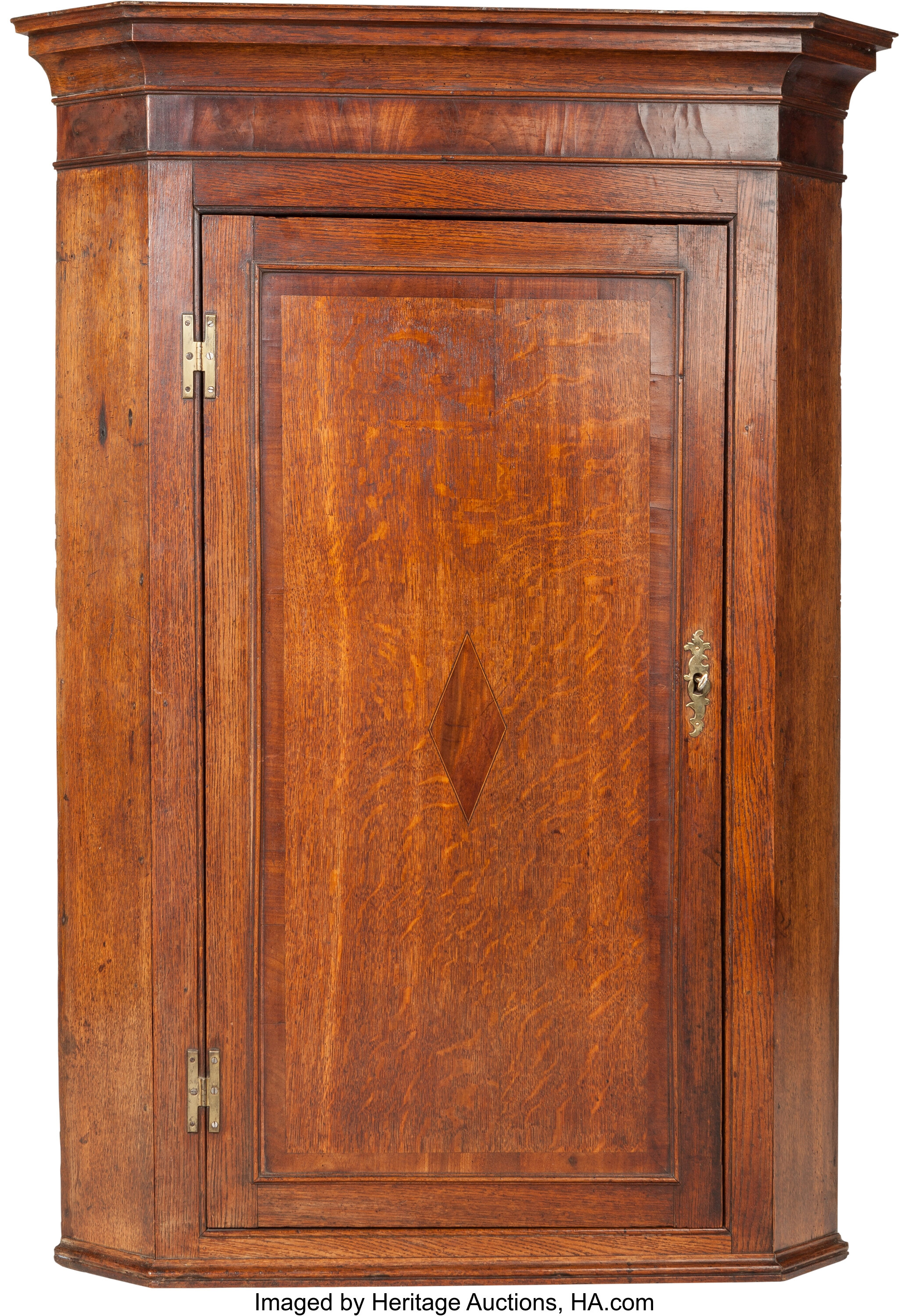 An English Oak And Mahogany Hanging Corner Cabinet First Quarter Lot 61022 Heritage Auctions