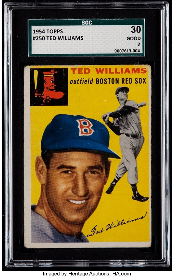 Lot - 1954 Topps Ted Williams Baseball Card #250