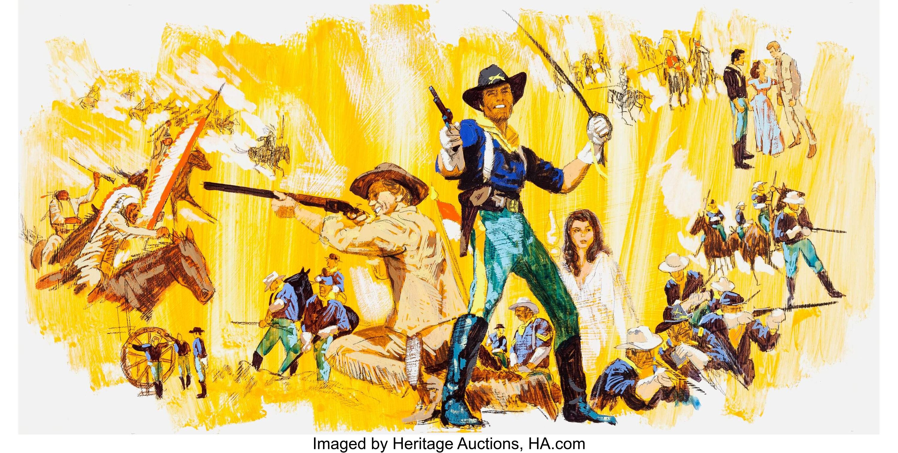 Western Movie Poster Illustrations Original Art Group Of 2 C Lot Heritage Auctions