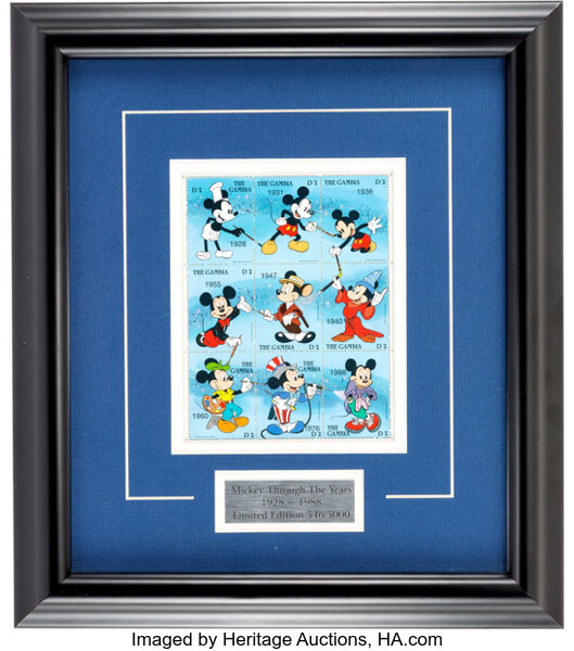 Mickey Through the Years 1928-1988 Stamp Display Limited