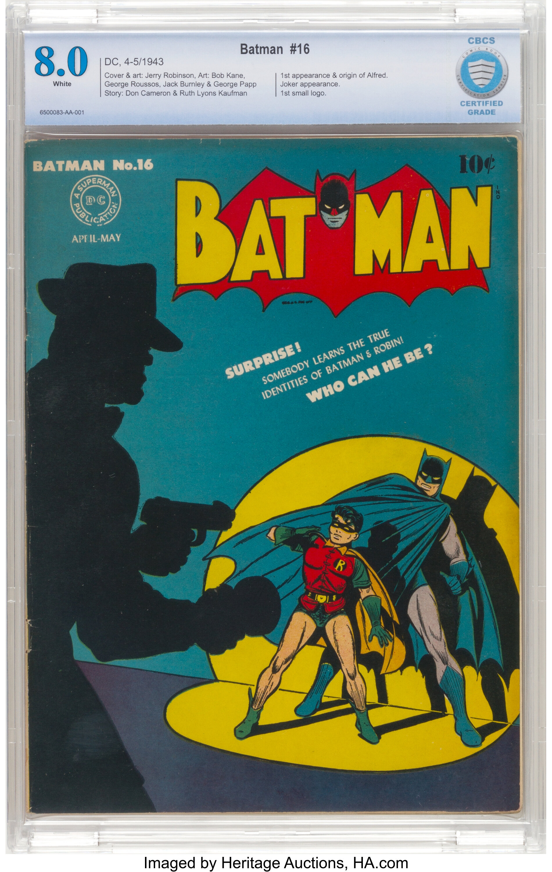Batman #16 (DC, 1943) CBCS VF  White pages.... Golden Age | Lot #91026 |  Heritage Auctions