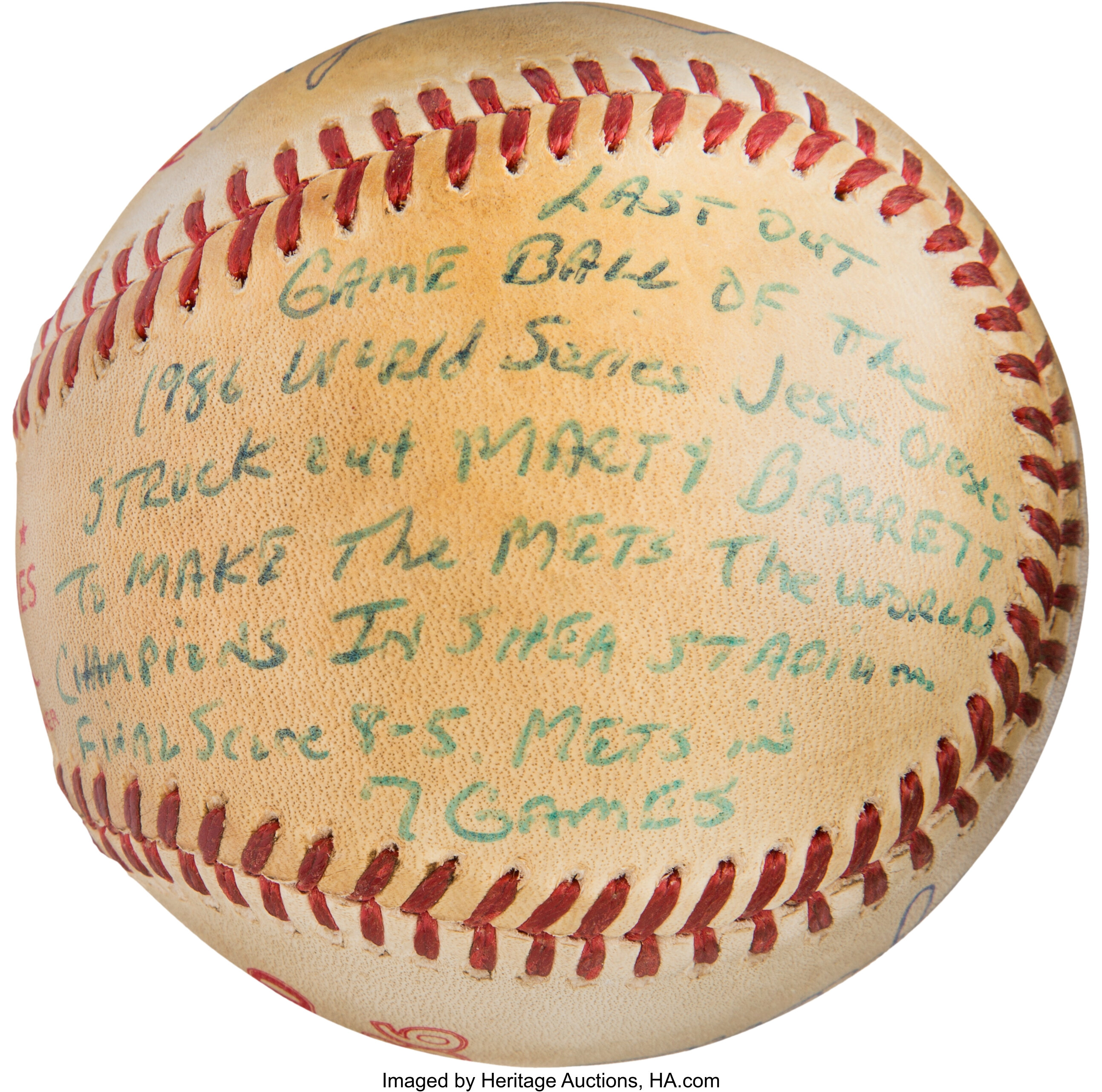 1986 World Series Last Out Baseball from The Gary Carter, Lot #52142