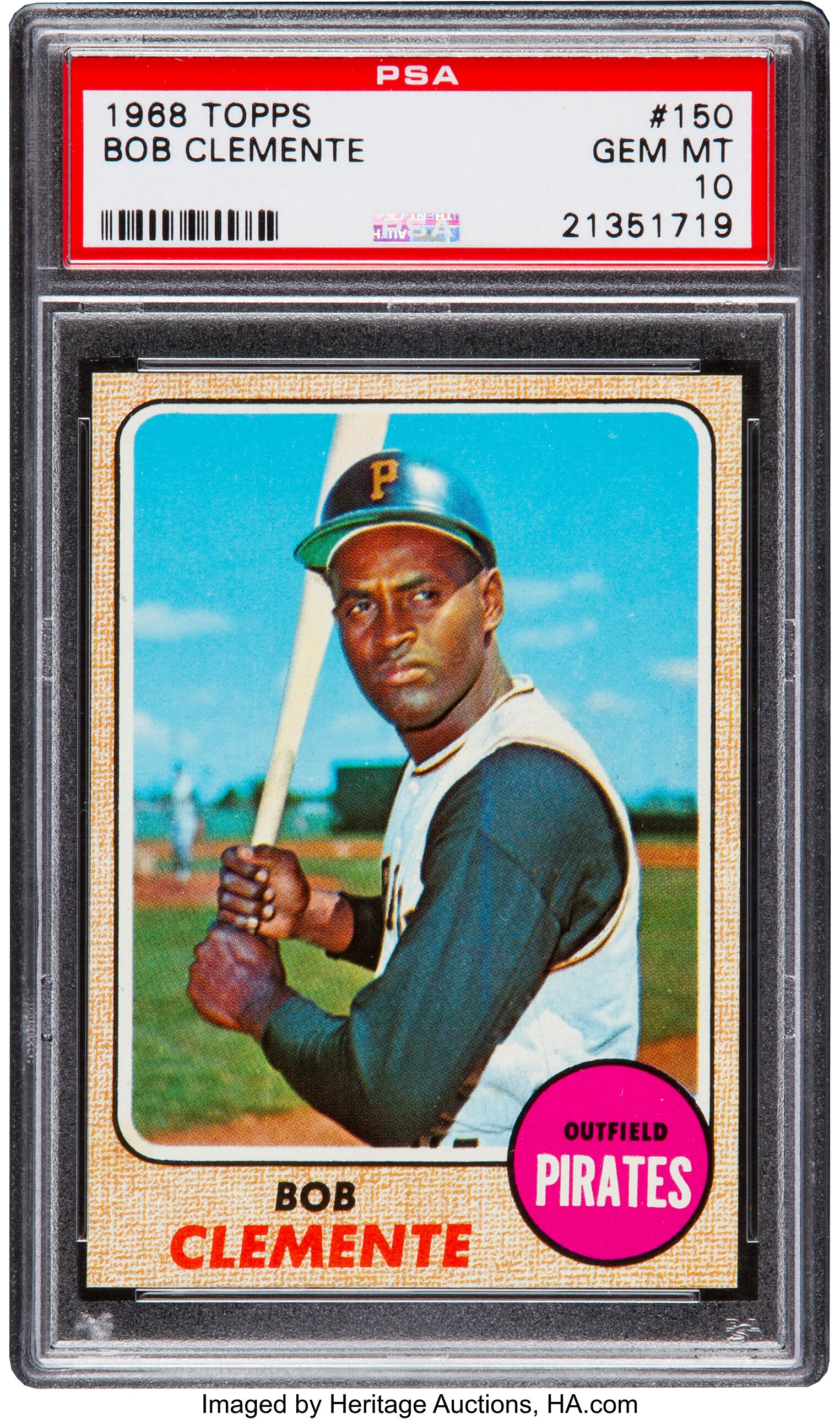 Lot - 1968 Topps Roberto Clemente Baseball Card #150