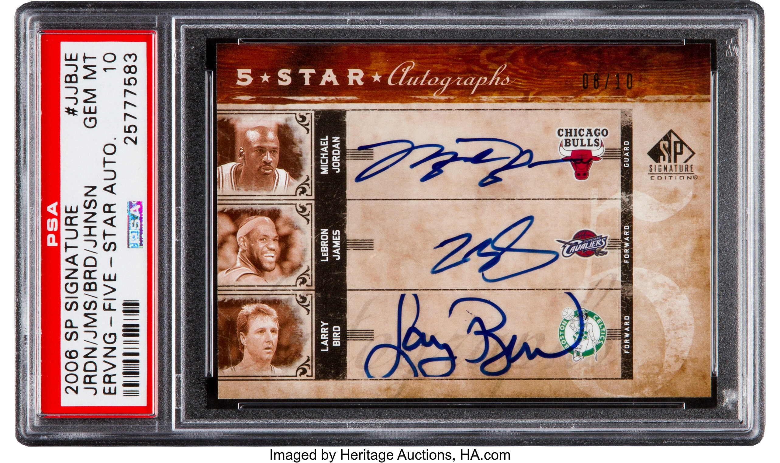 2006 SP Signature Five Star Michael Jordan, LeBron James, Larry